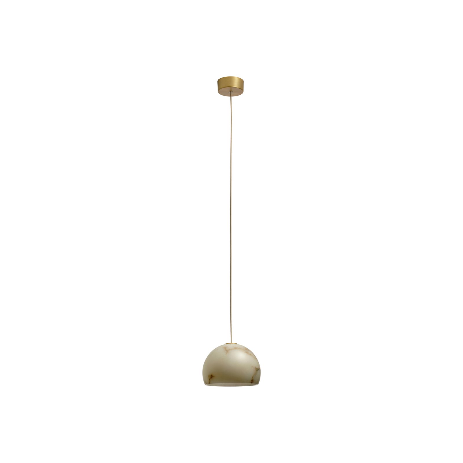 Neil LED pendant light, Alabast, gold, Ø 21cm
