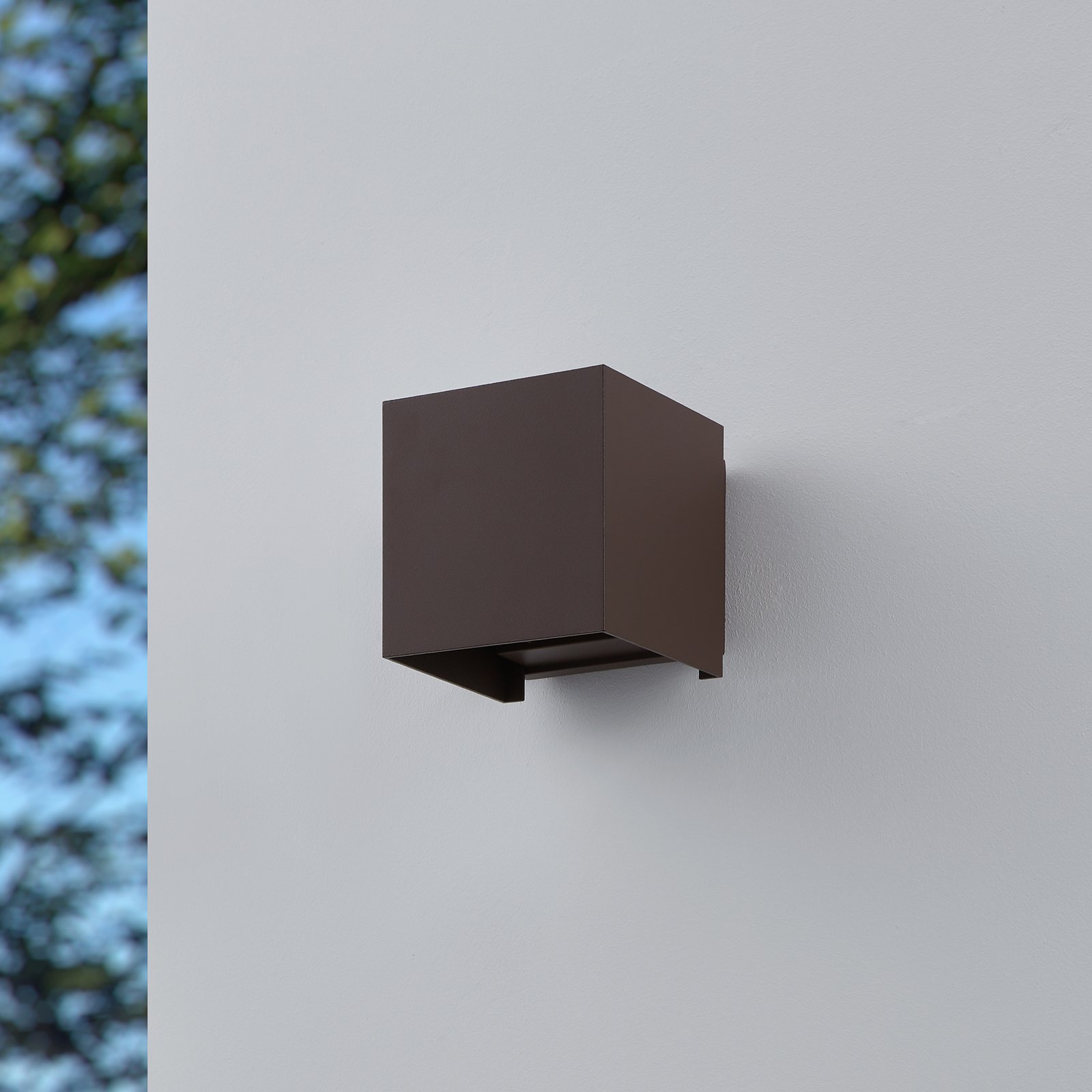 LED vanjska zidna svjetiljka Calpino 3 boje hrđe, širine 10 cm, 2 žarulje.