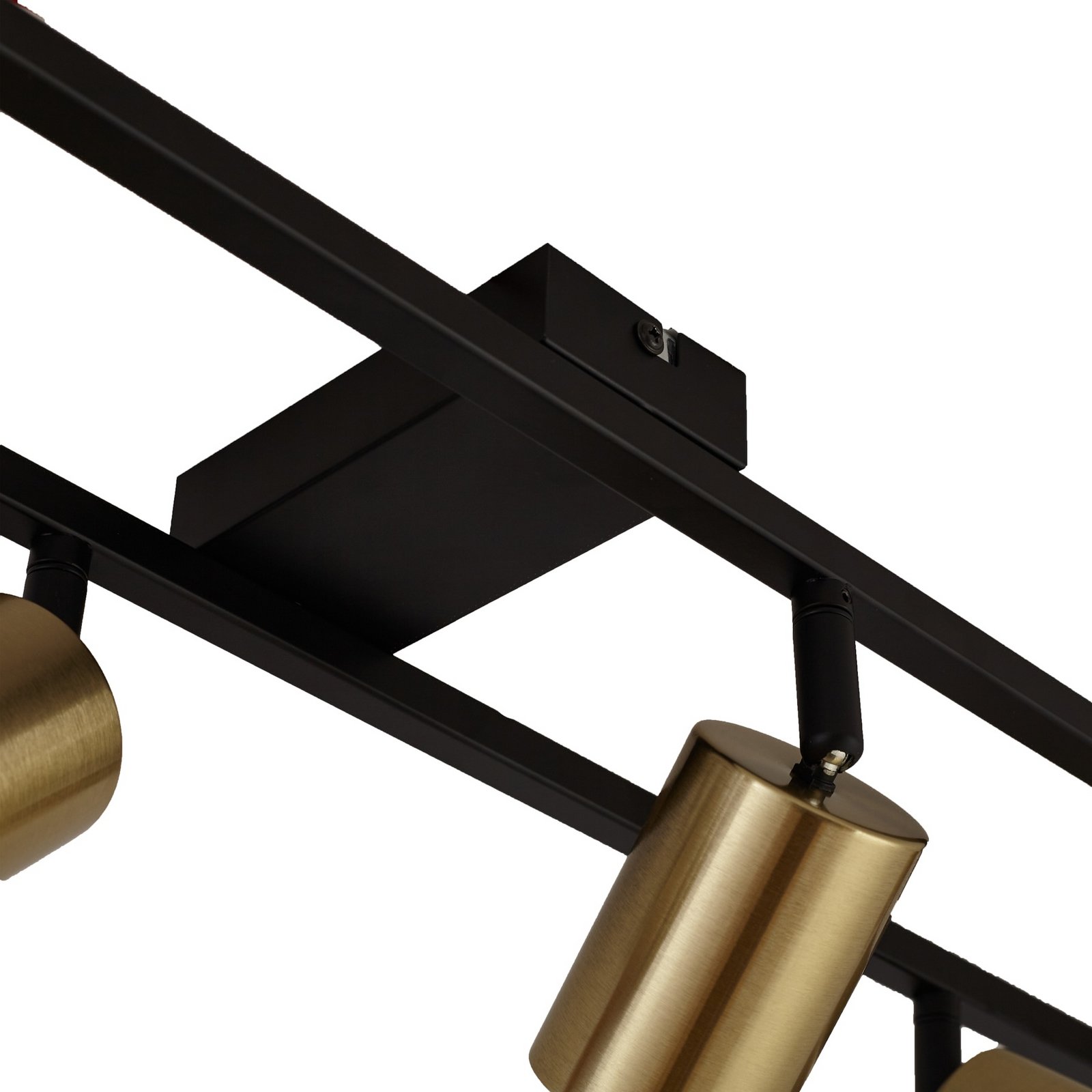 Lindby plafondspot Bravius, messing, 6-lamps, ijzer