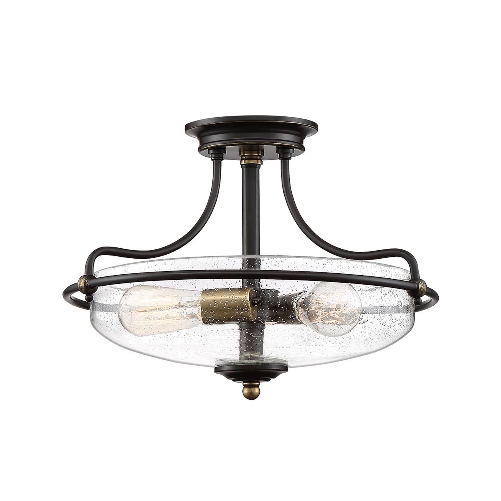Deckenlampe Griffin mit Abstand, Ø 42 cm, bronze/klar