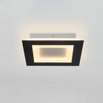 Φωτιστικό οροφής LED Squary, μήκος 25 cm, μαύρο/λευκό σίδερο, CCT