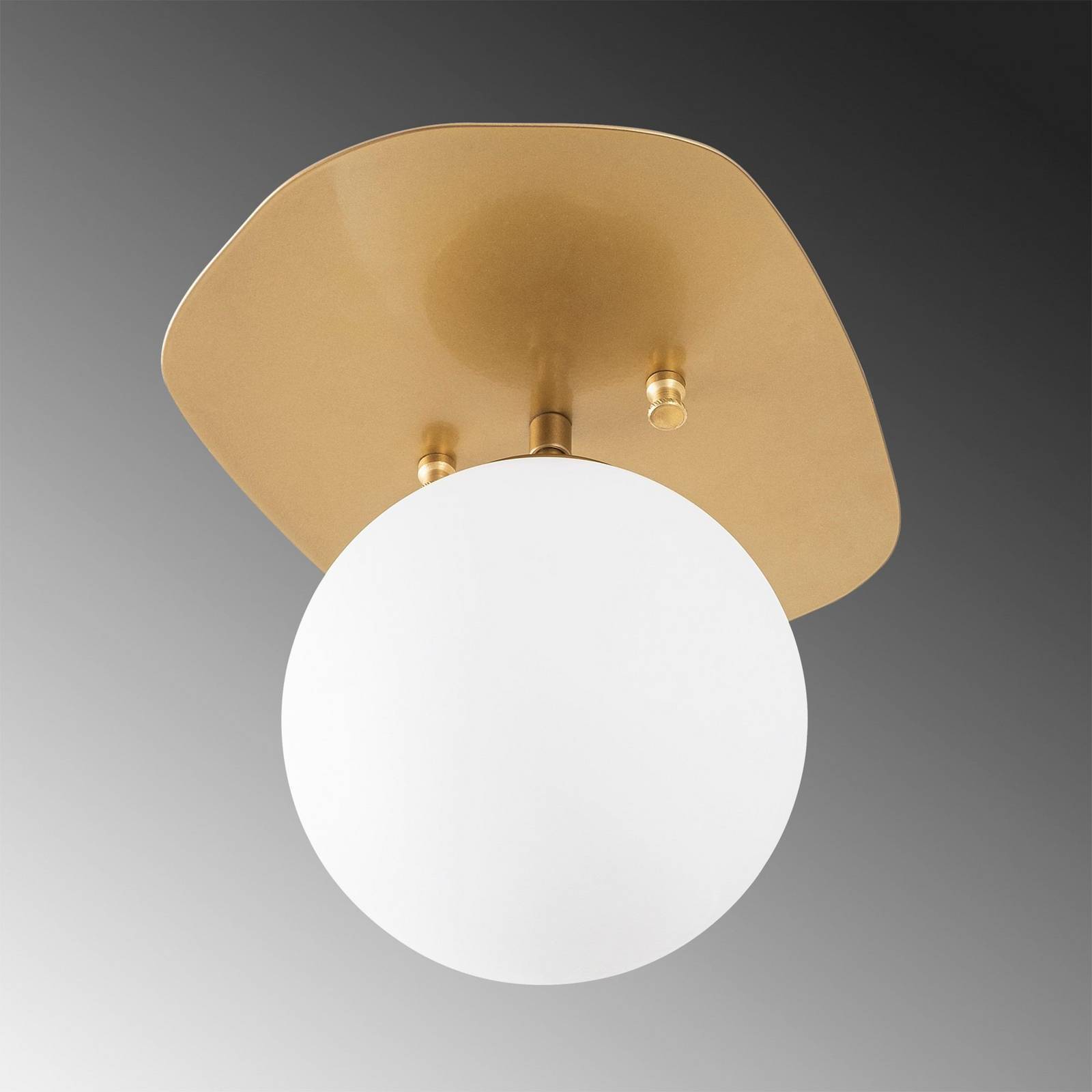 Lampa sufitowa Well, złota, szkło, Ø 20 cm, E14
