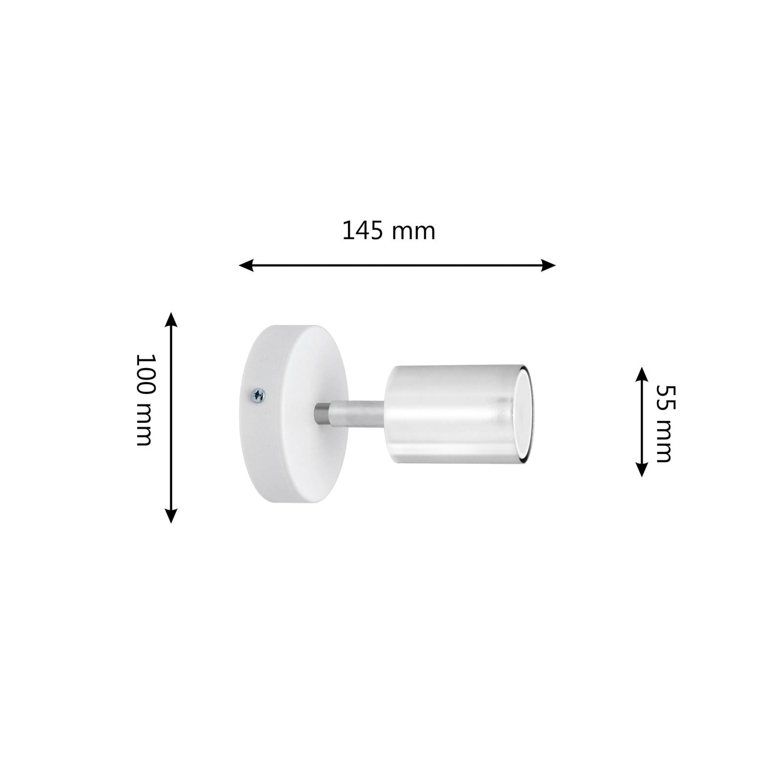 Tune II vegglampe hvit/krom metall E27 Ø 5,5 cm