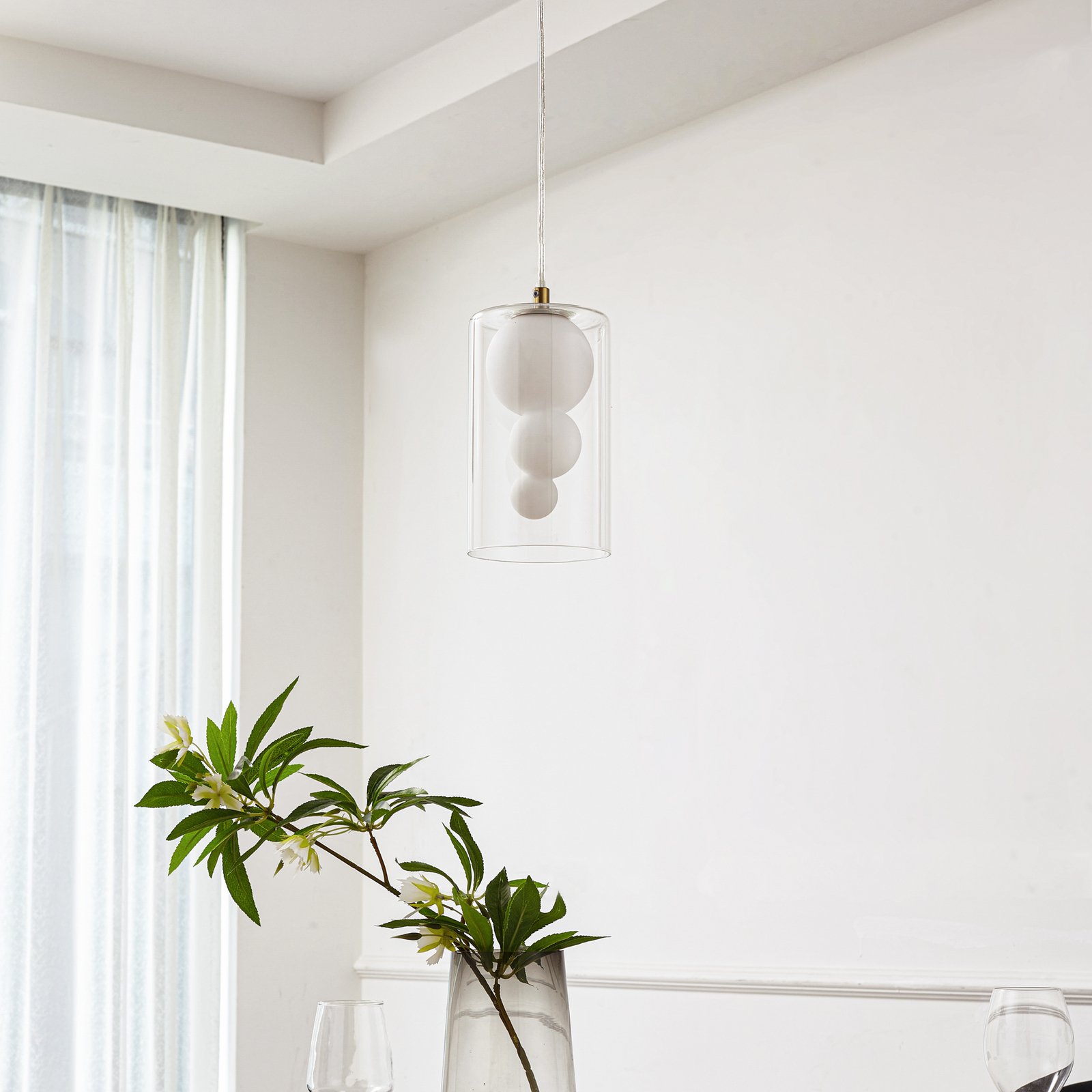 Kupla Pendel Opal/Klar - Lindby
