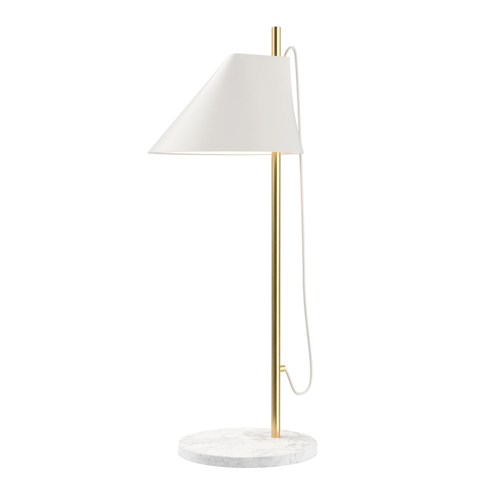 Louis Poulsen Yuh Brass marmor-bordlampe, hvid
