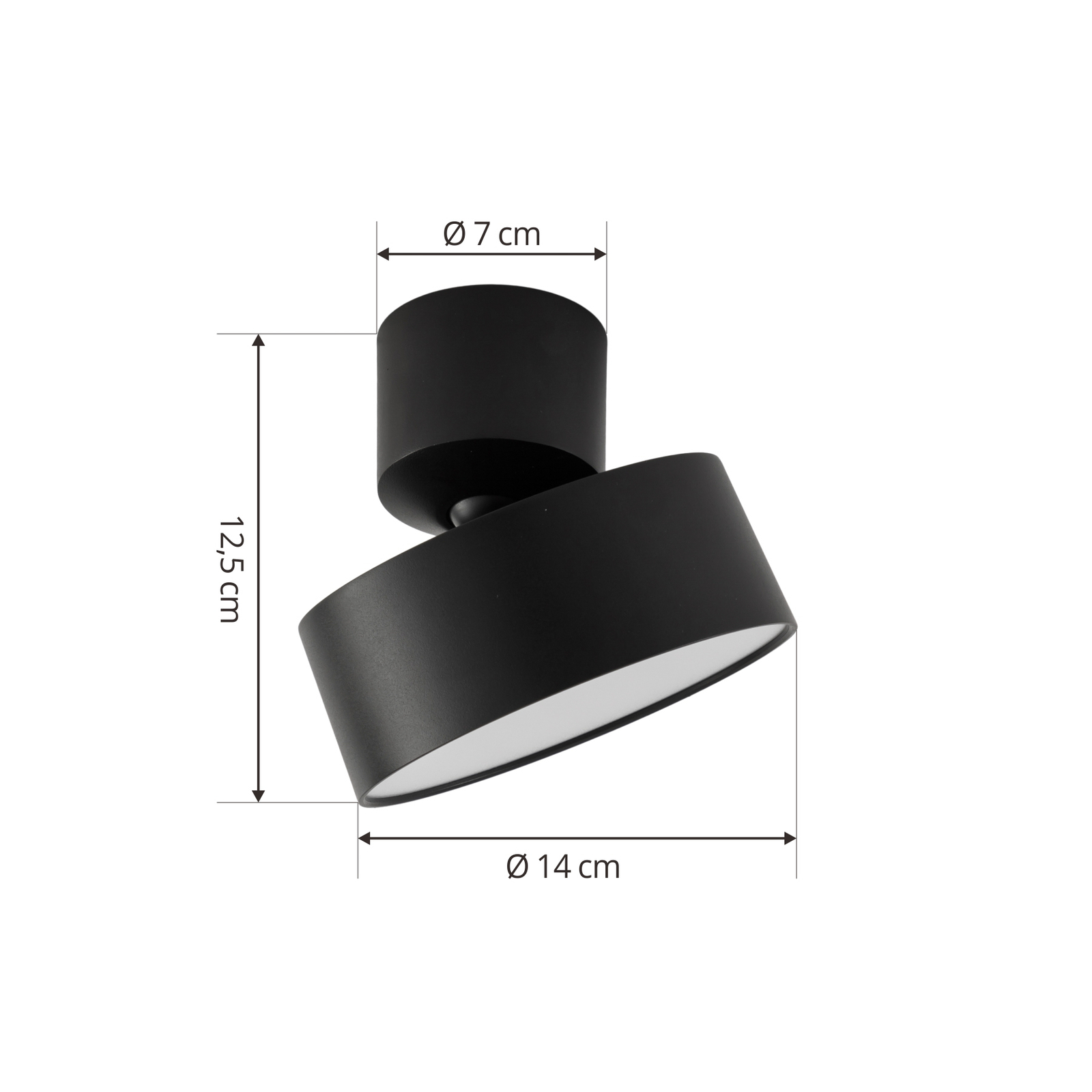 Lindby LED-Strahler Nivoria, schwarz, schwenkbar, Aluminium