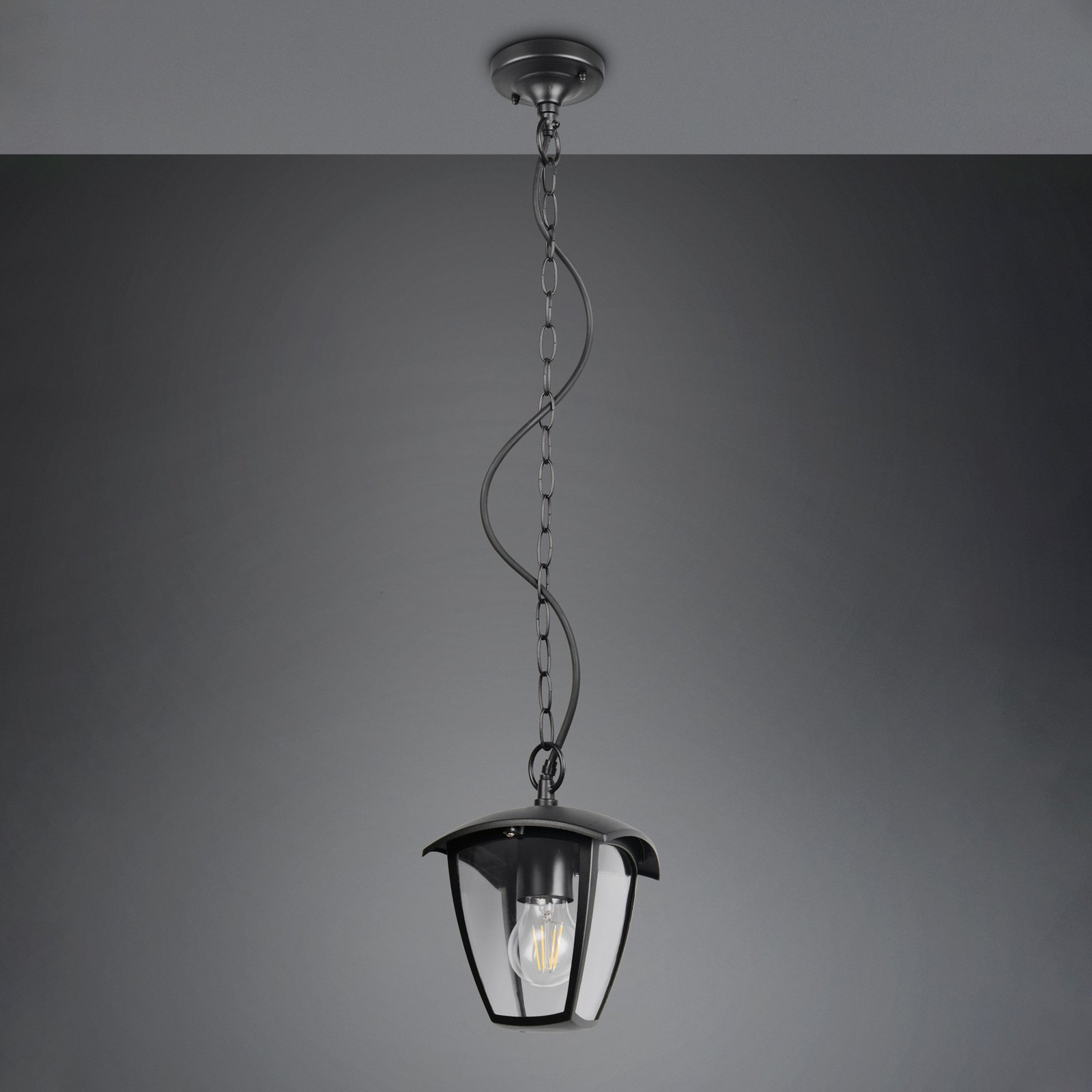 Külső függesztett lámpa VENTA, fekete, 17 x 17 cm, fém, IP44