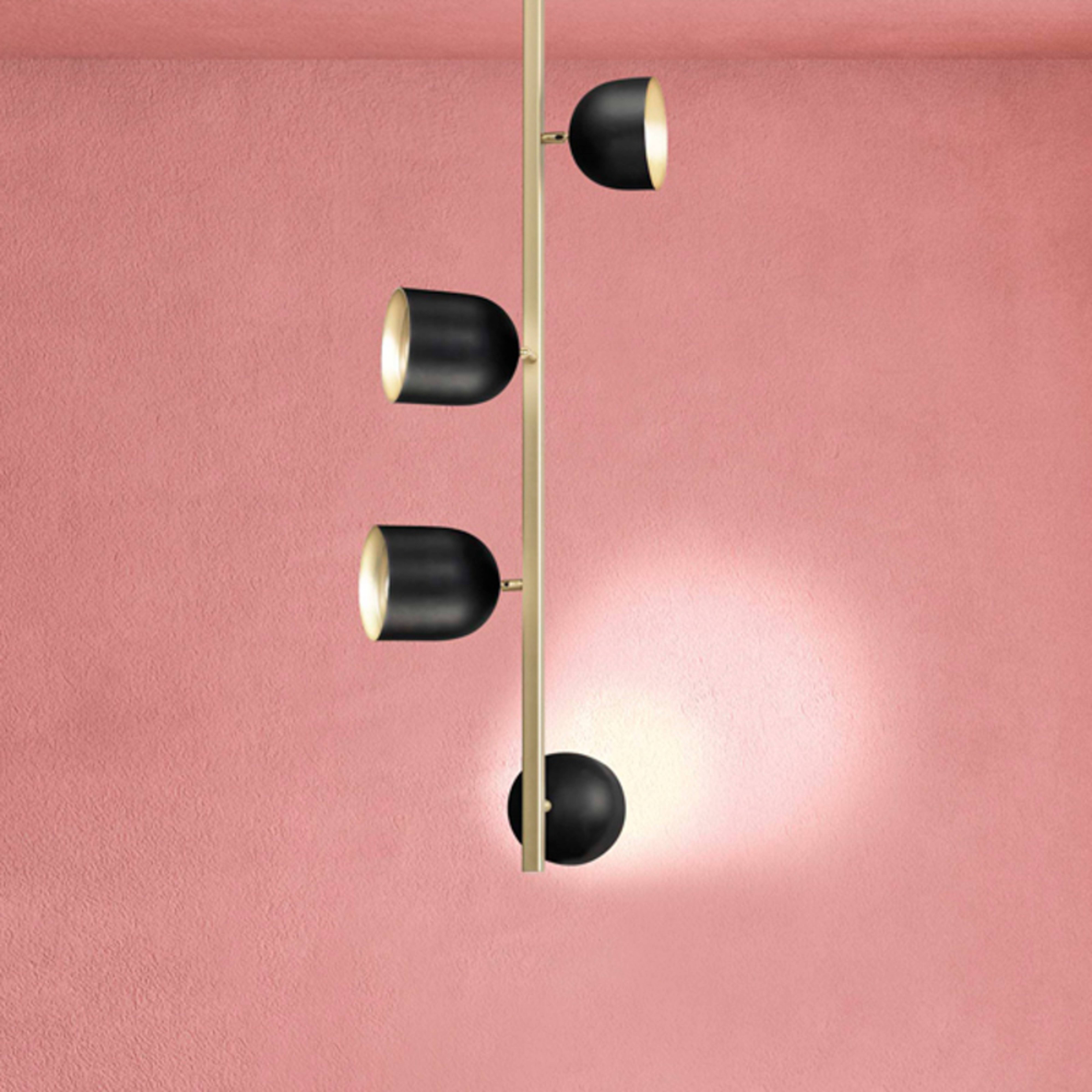 Plafón LED Cúpula, vertical, 103cm, negro