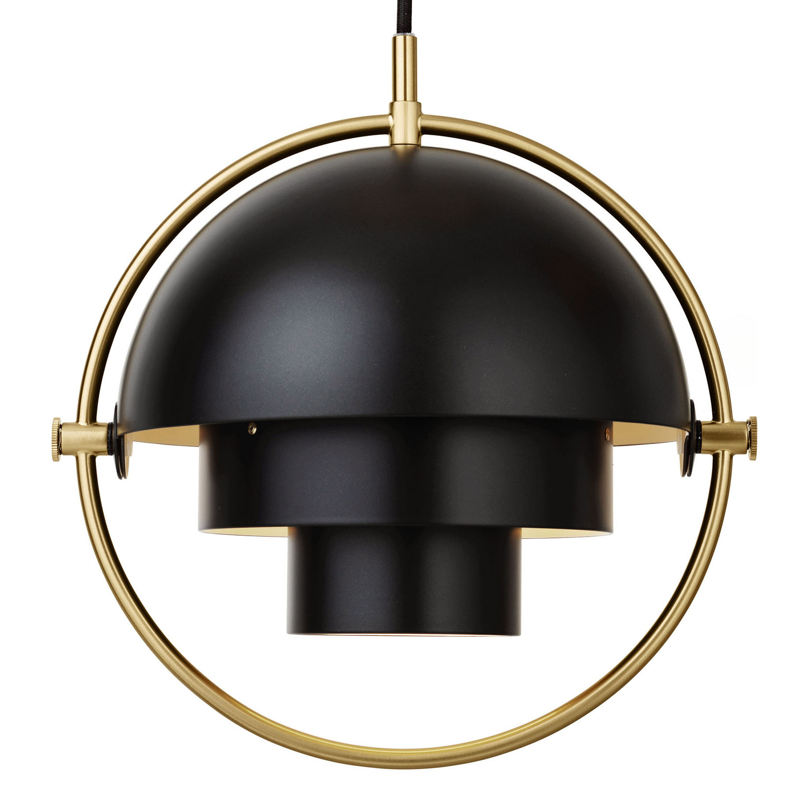 Suspensie GUBI Multi-Lite Ø 27 cm alamă/negru - Camera de zi / sufragerie - design - negru alamă - Metal