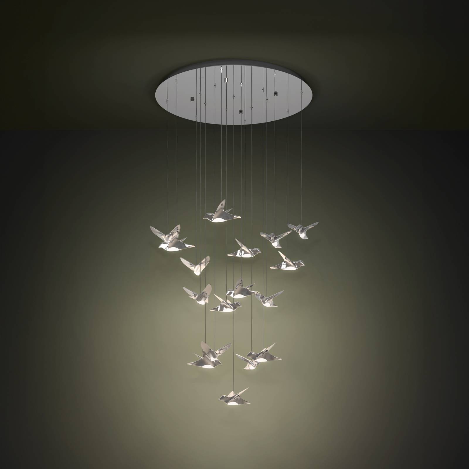 EGLO Stars Of Light LED-Pendel Paratebueno chrom okrągły 17-fl.