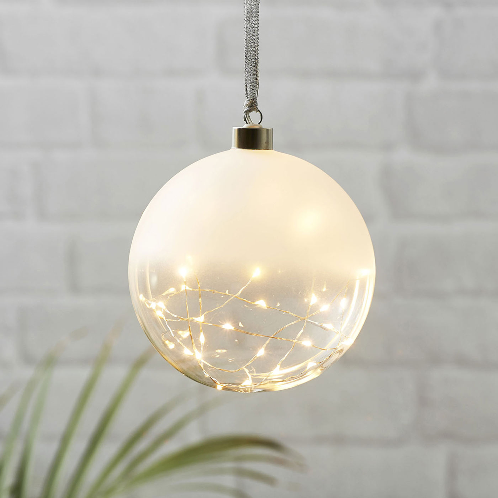 LED-decoratiebol Glow frosted/helder