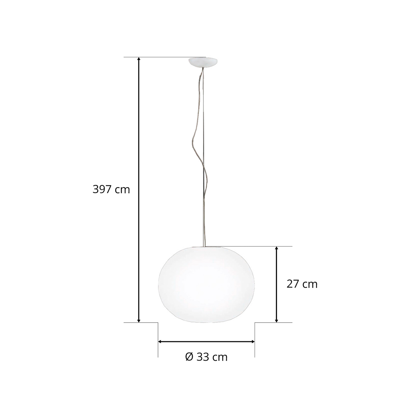 FLOS Glo-Ball - kuglerund hængelampe 33 cm