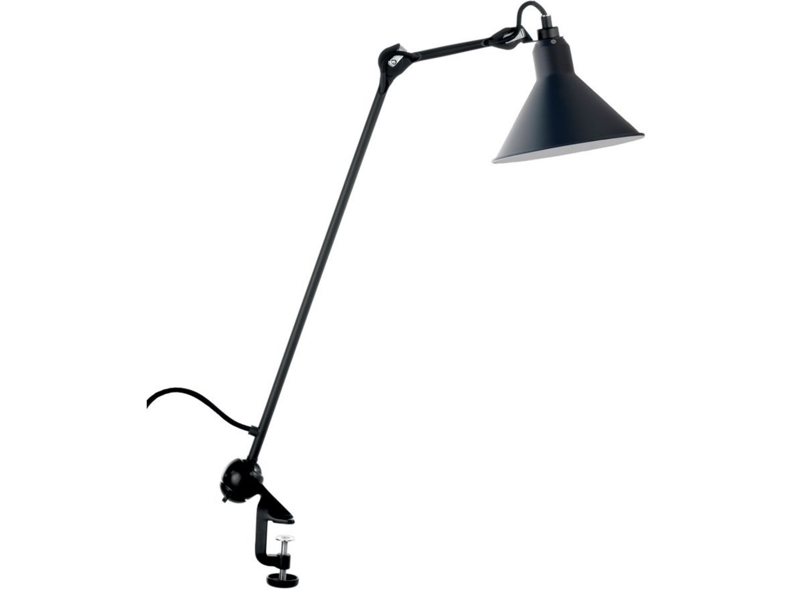 201 Lampada da Tavolo Conico Nero/Blu - Lampe Gras