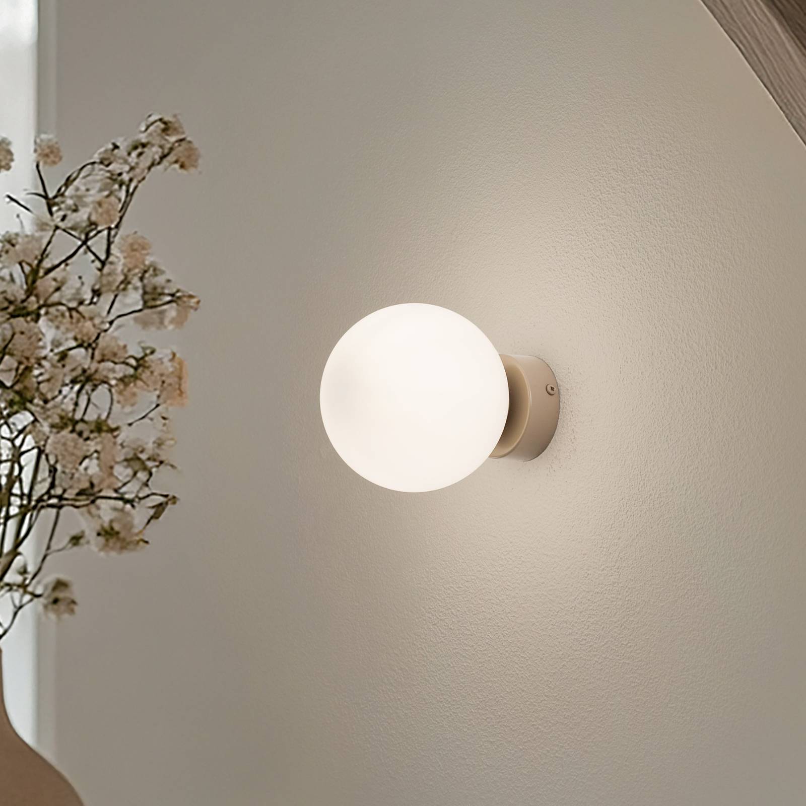 Wandlampe Joel, beige/weiß, einflammig günstig online kaufen