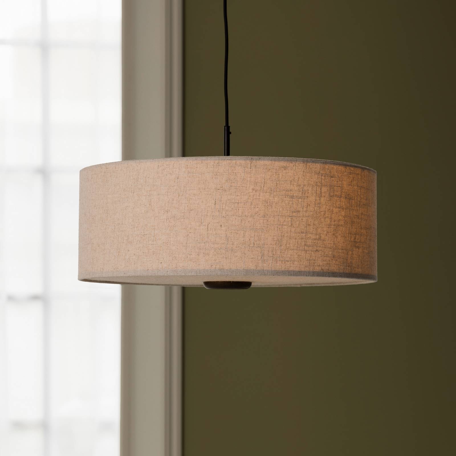 Lampa wisząca Globen Lighting Bosco 55, beżowa, Ø 55 cm, tkanina
