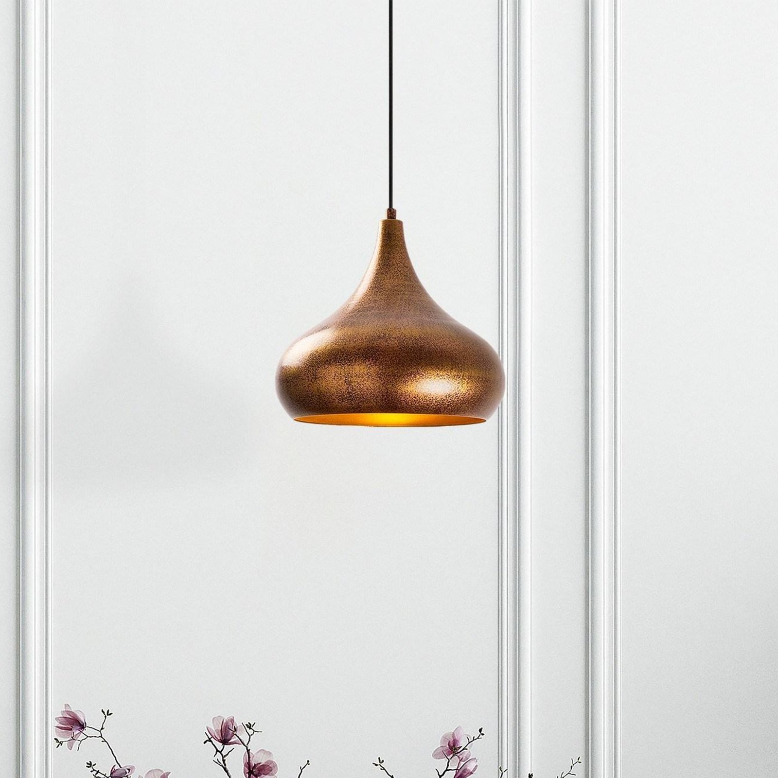 Muba 11550 pendant light, burnished brass, metal, Ø 26 cm