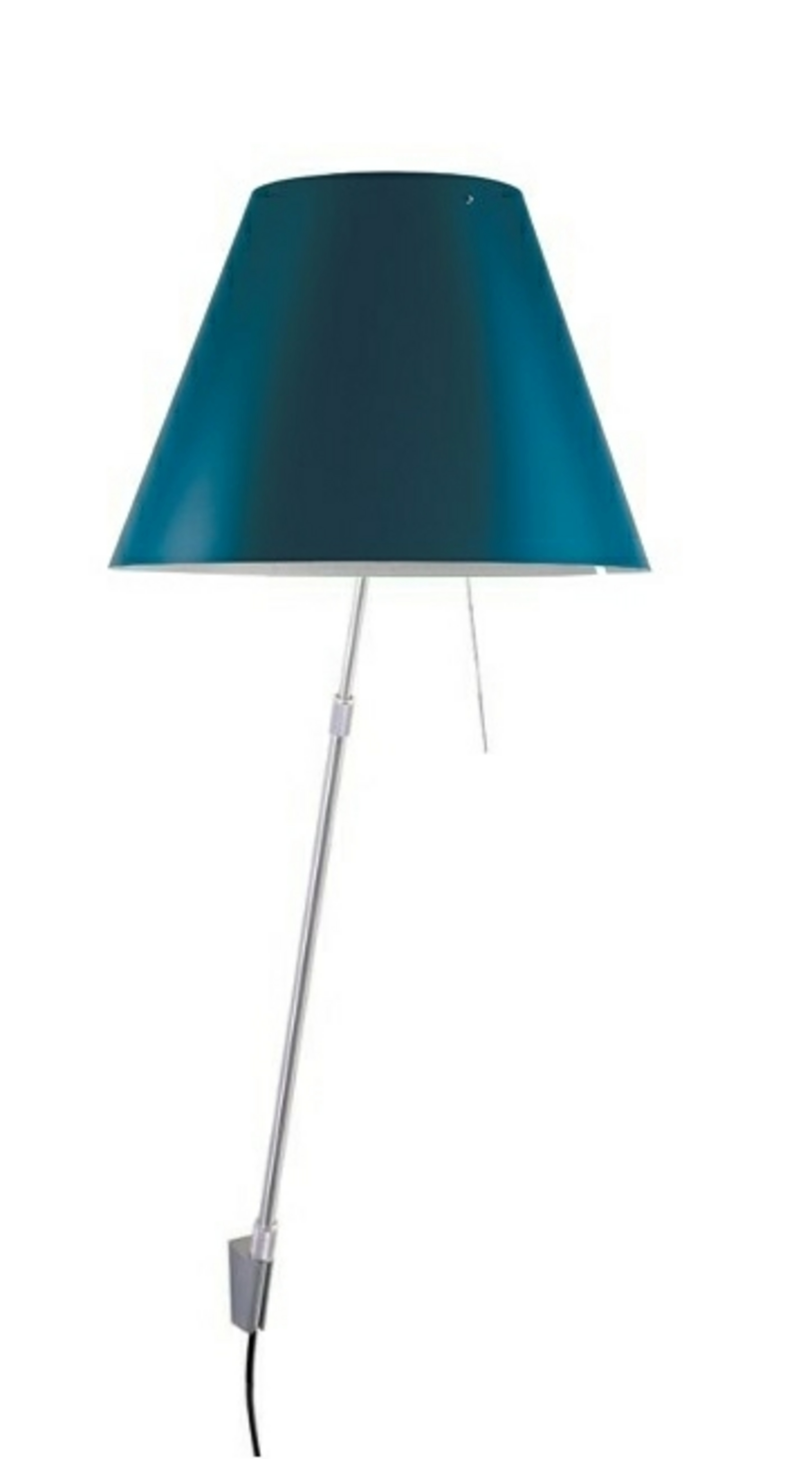 Costanza Væglampe m/Dimmer Alu/ Petroleum Blue - Luceplan