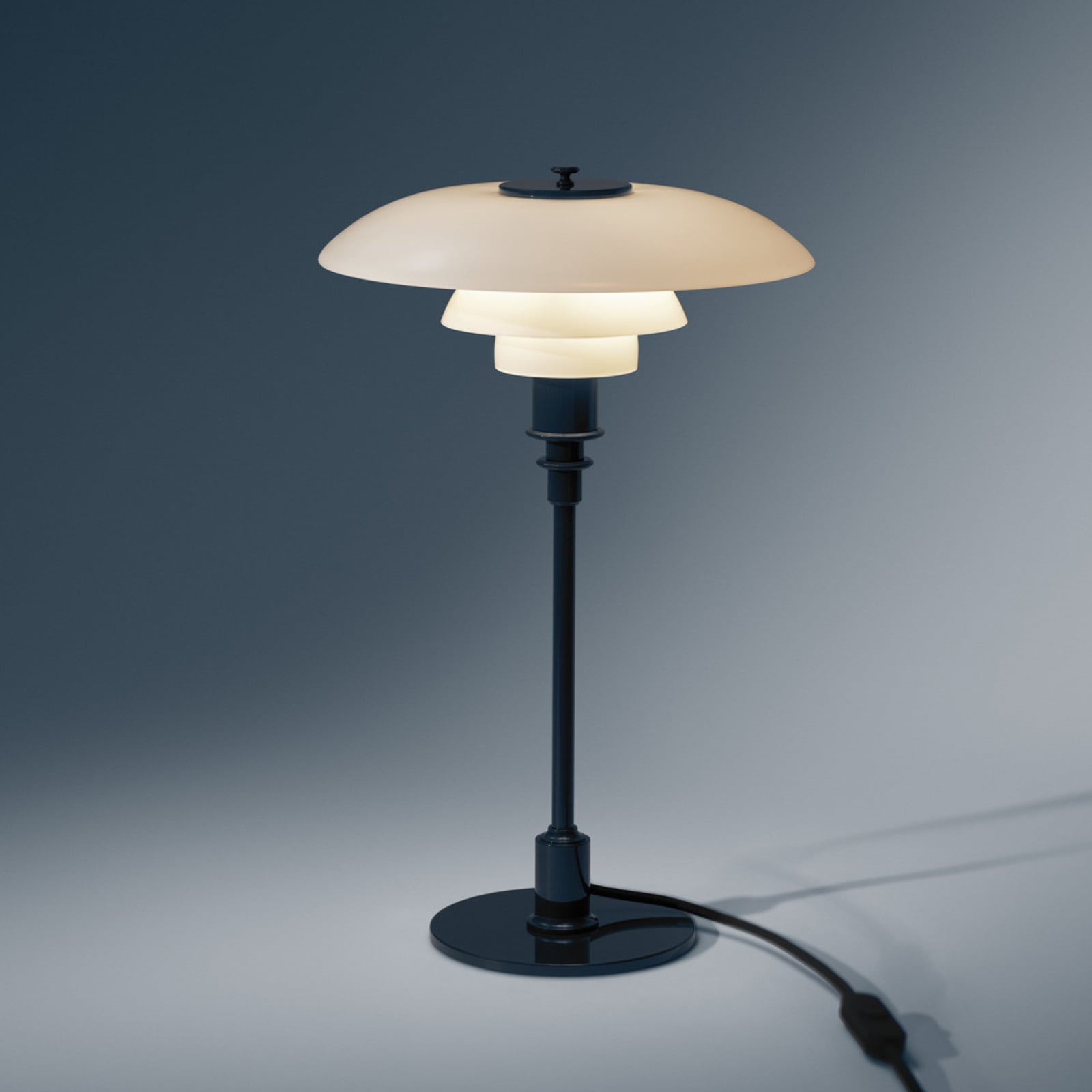 Louis Poulsen tafellamp PH 3/2, donkerblauw, Ø 28 cm