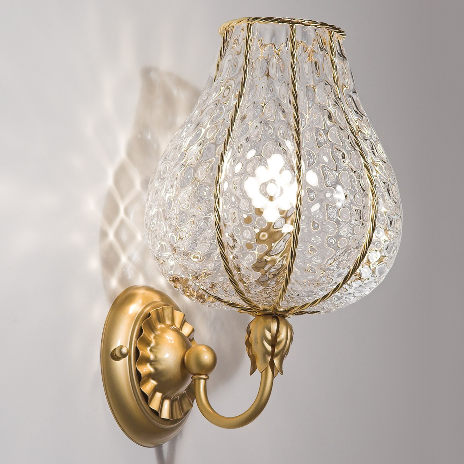 Siru Enchanting Odalisca wall light, for Living / Dining Room, glass, stainless steel, E14, 60 W, energy efficiency: A++, W: 18 cm, H: 31 cm