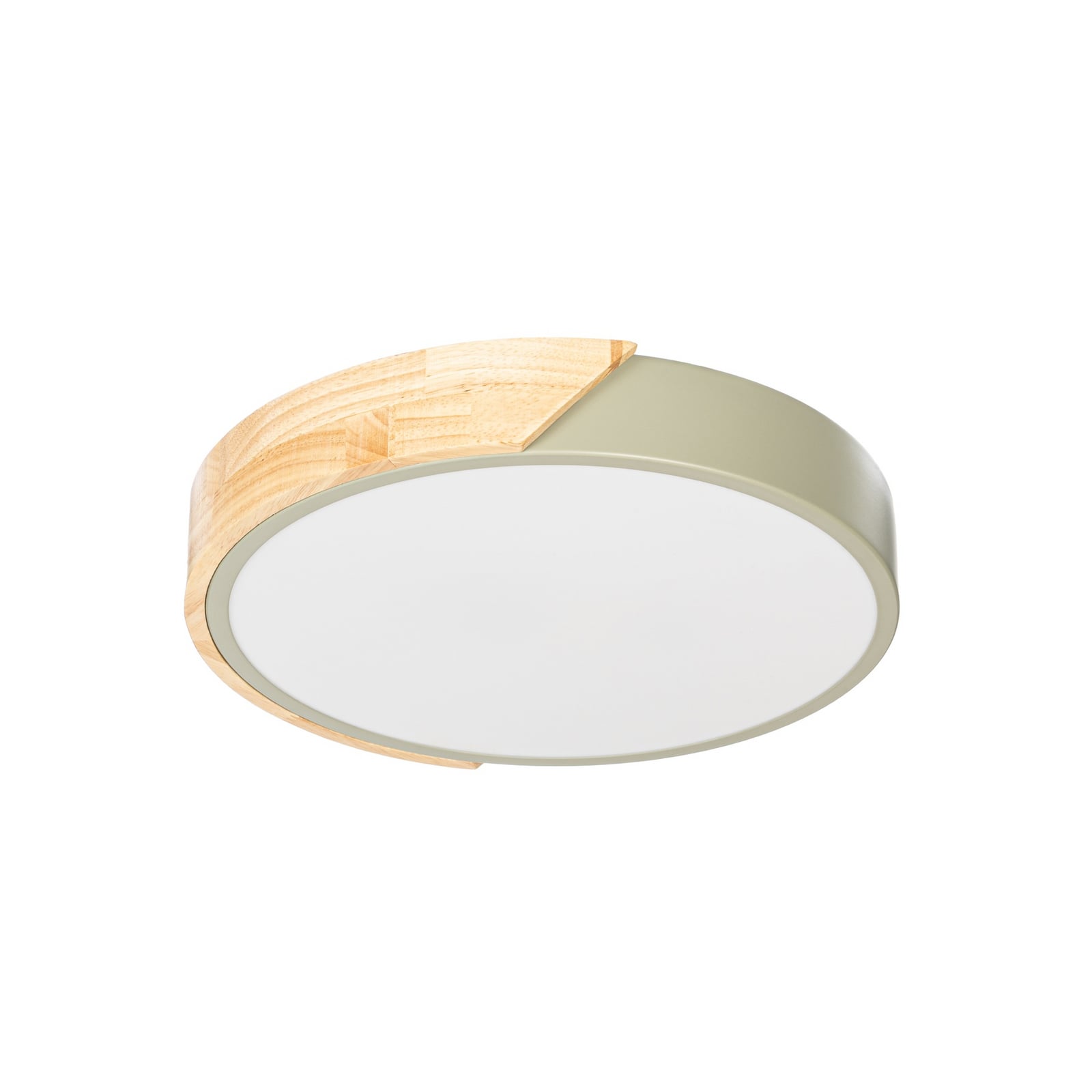 Lynorri LED-kattovalaisin, halkaisija 31 cm, vihreä, puukuvio - PRIOS Lynorri LED-kattovalaisin, halkaisija 31 cm, vihreä, puukuvio - PRIOS