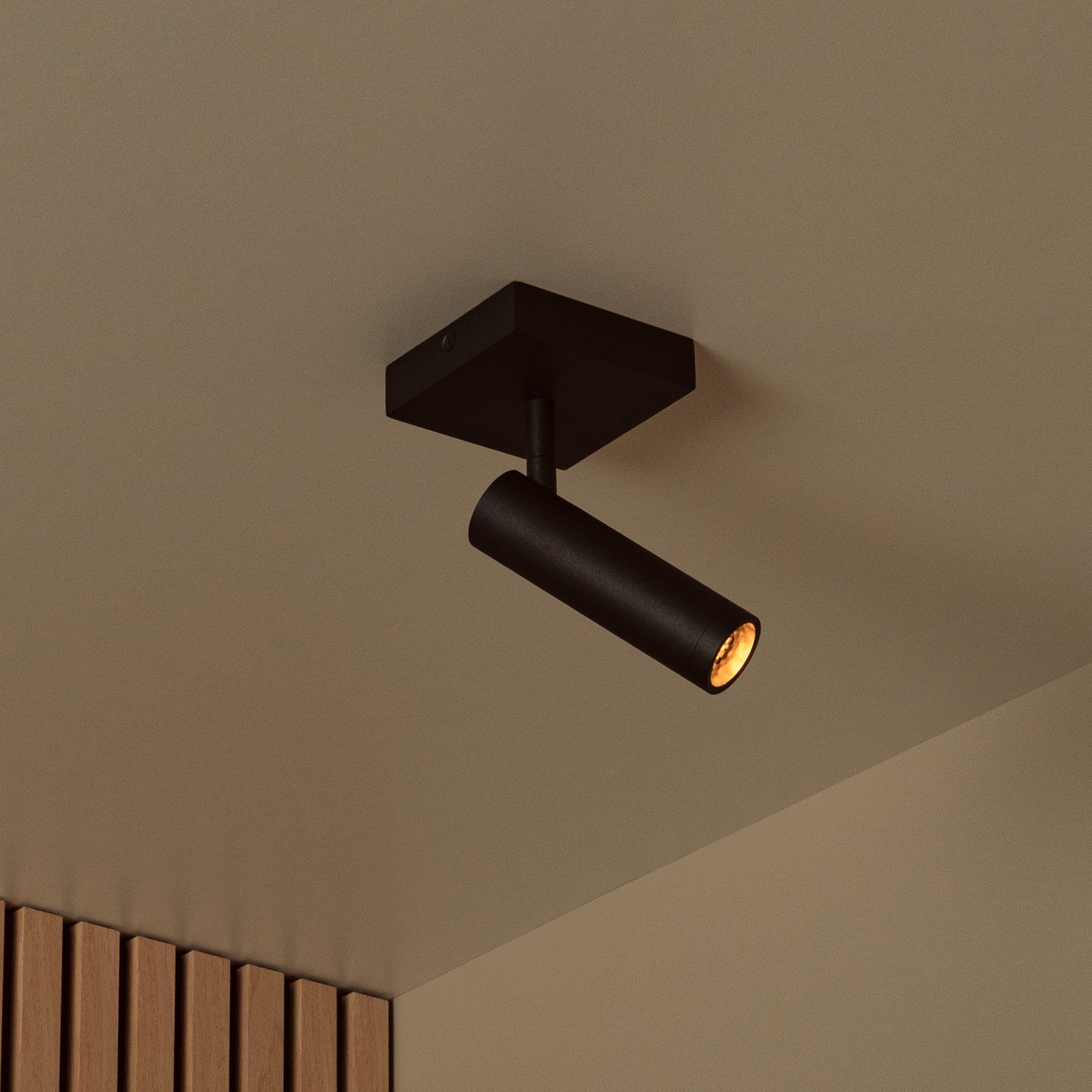 Deckenstrahler Grado, Länge 10 cm, schwarz, Metall