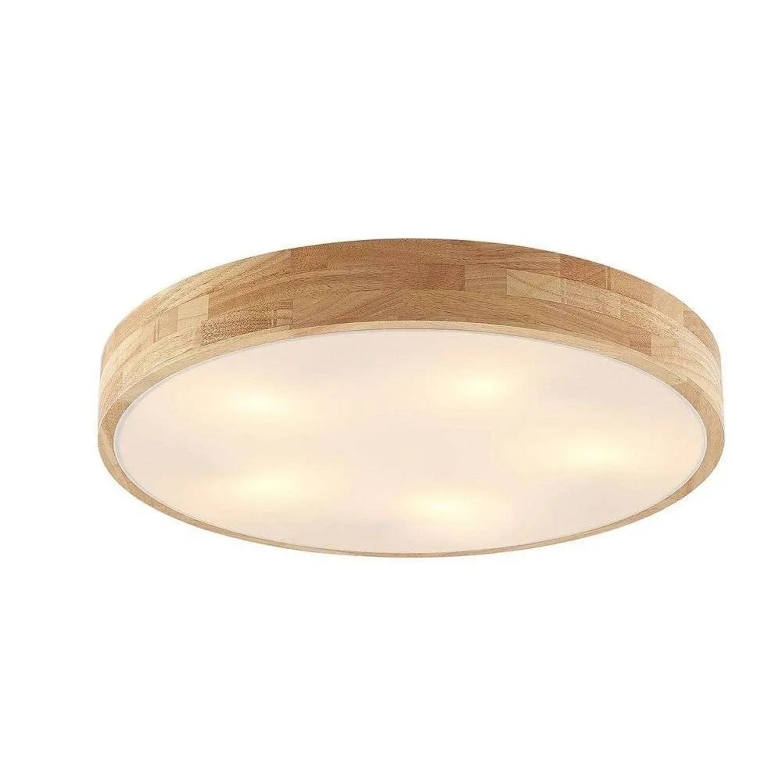 Tanju Plafonieră Ø60 Wood/White - Lindby