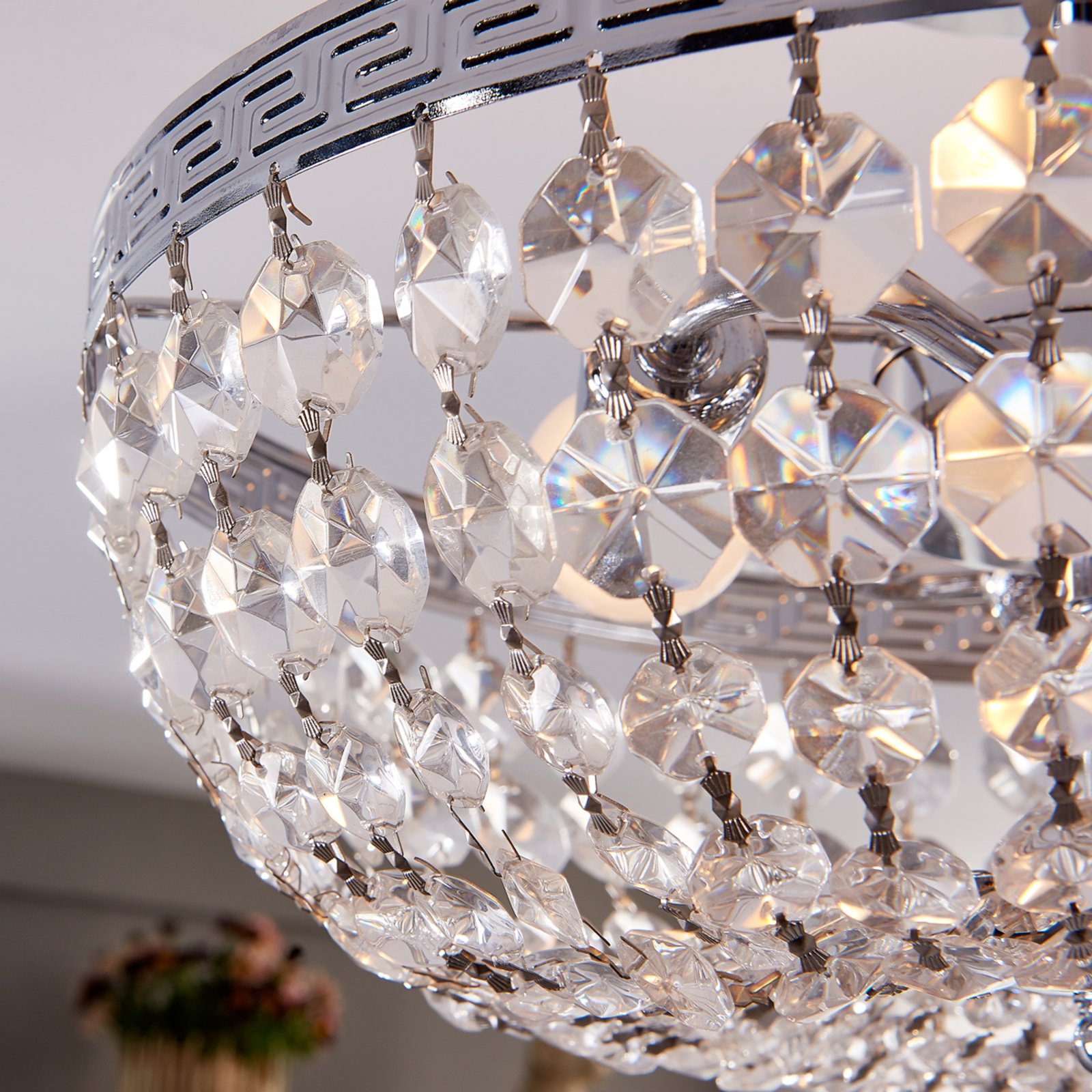 Mondrian Kattovalaisin Clear/Chrome - Lindby