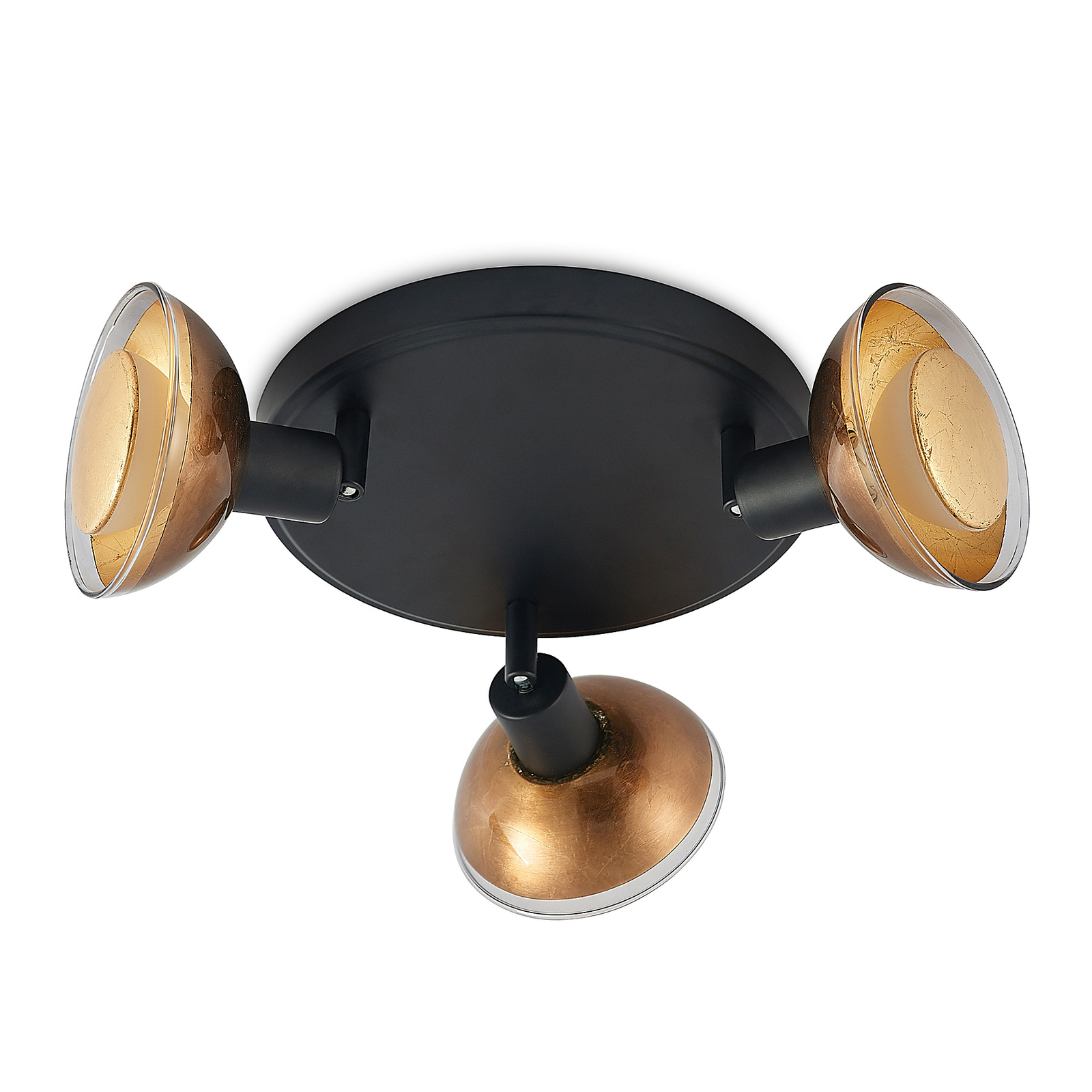 Lindby Erin LED-takspot rund, svart/gull