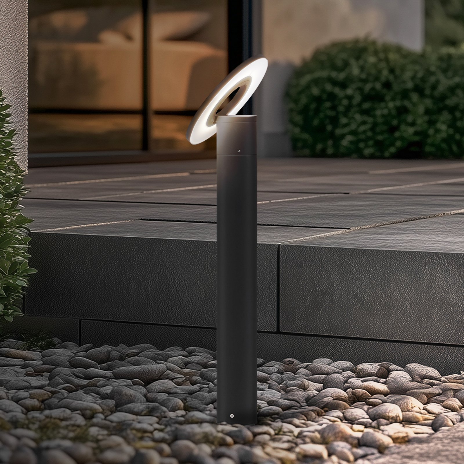 Candeeiro de caminho LED Arcchio Tovio, antracite, Ø24cm