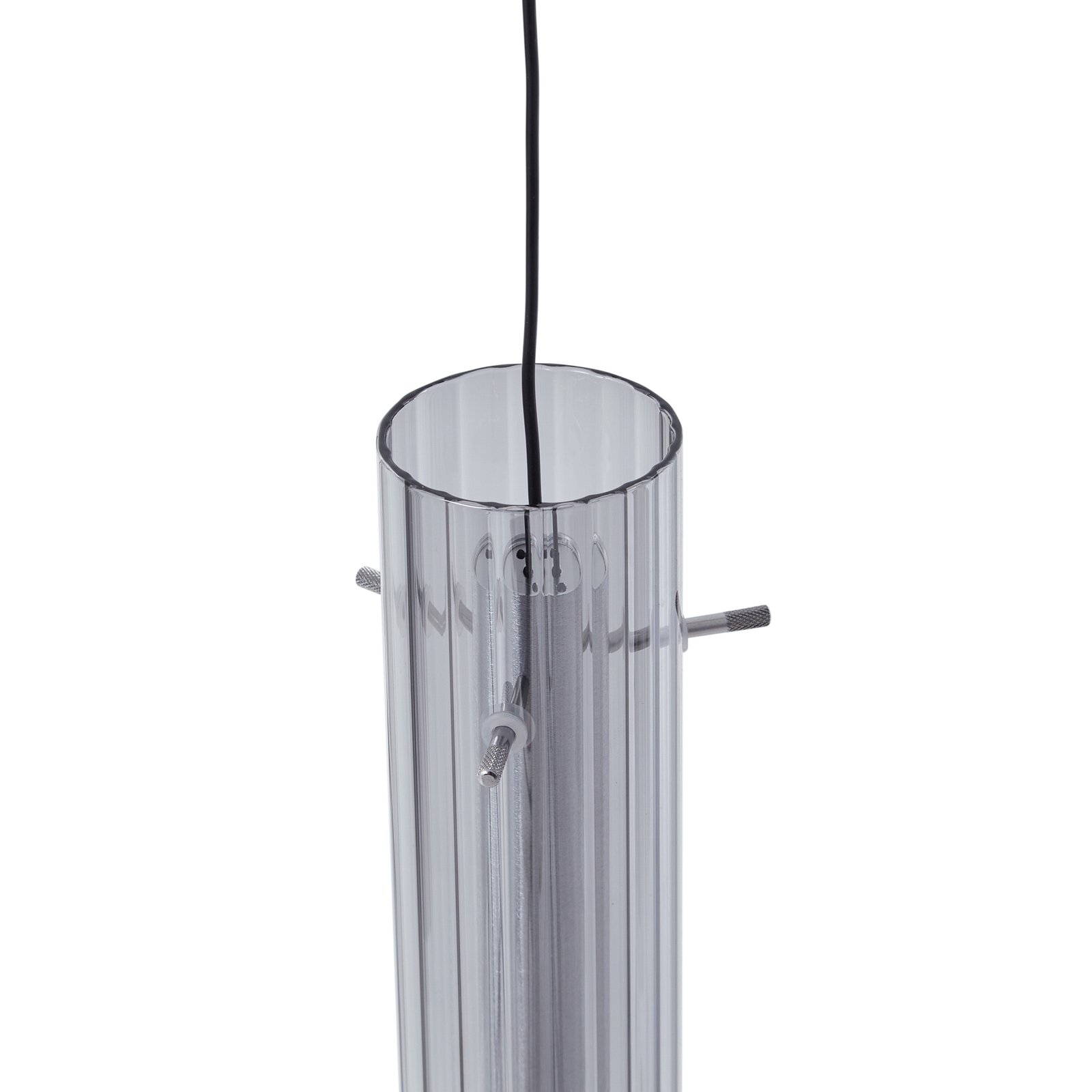 Lucande LED plafondlamp Korvitha, 8-lamps, grijs, glas