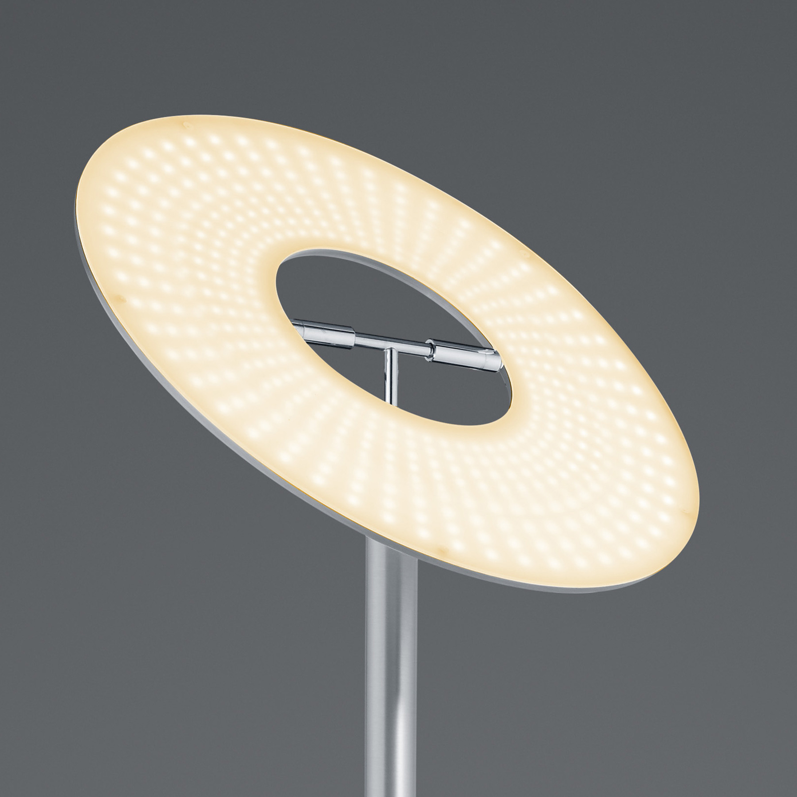Candeeiro de pé LED Monti em níquel, candeeiro de leitura, CCT