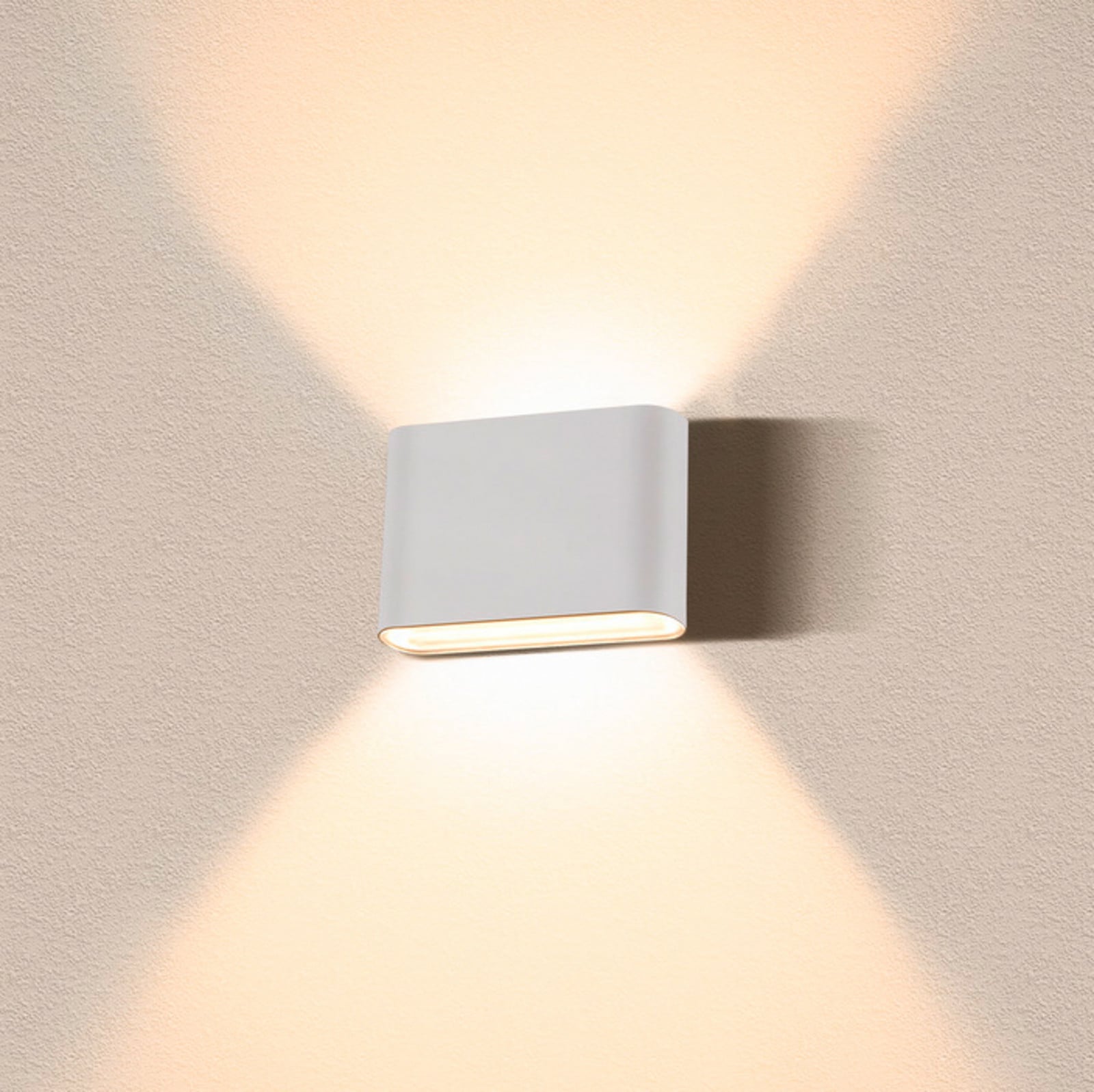Oval 14 LED-utomhusv&auml;gglampa IP65 vit SLV - Modern - Metall - Med flera ljusk&auml;llor