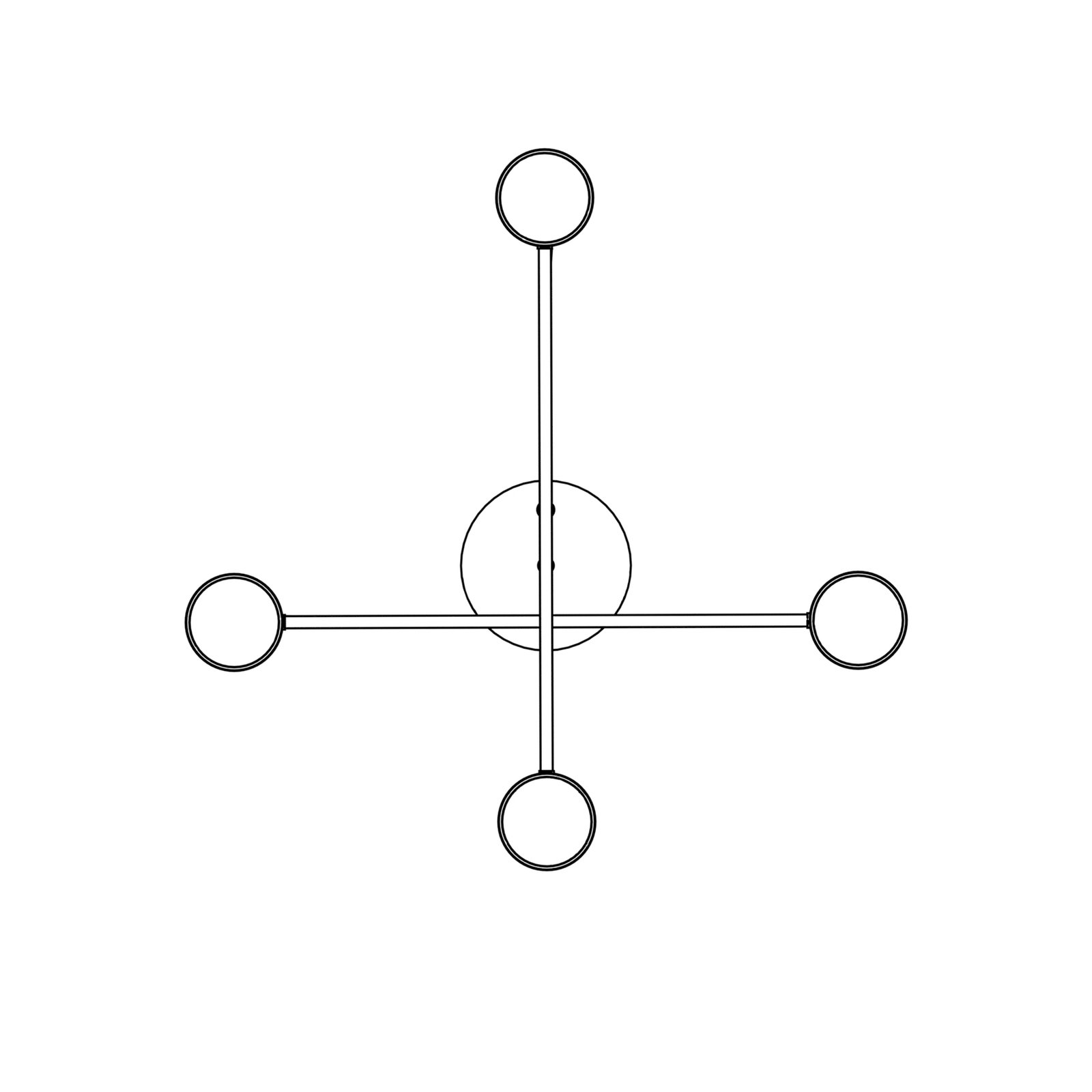 Deckenleuchte Modus 4, Stahl, vierflammig, GX53, weiß