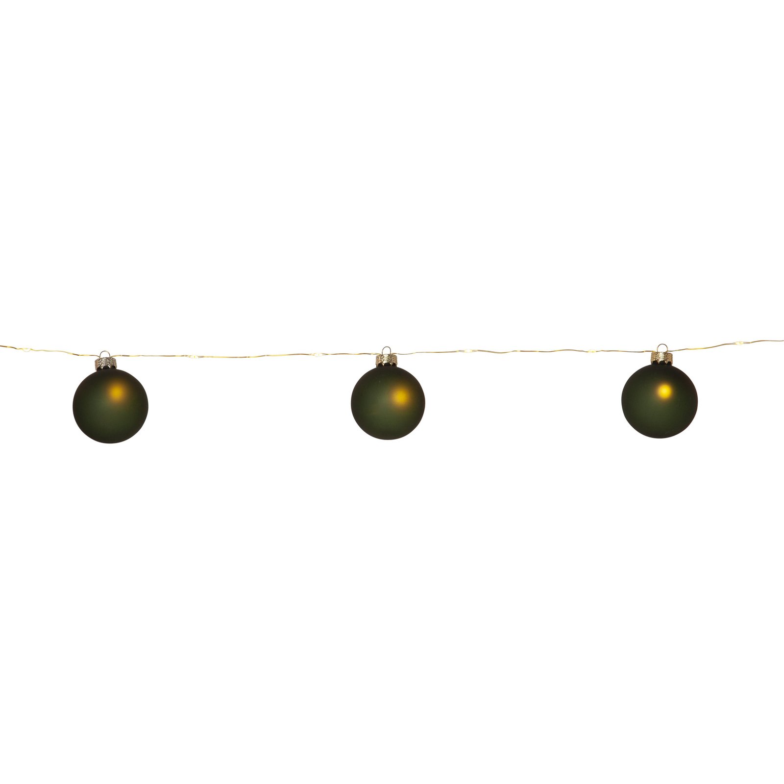 LED fairy lights Bliss, dark green, glass, 8-bulb battery