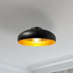 Olli ceiling light, black/gold Ø 40 cm, metal, E27