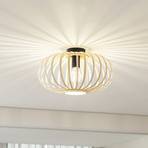 Lindby ceiling light Lielle, natural bamboo, Ø 40 cm