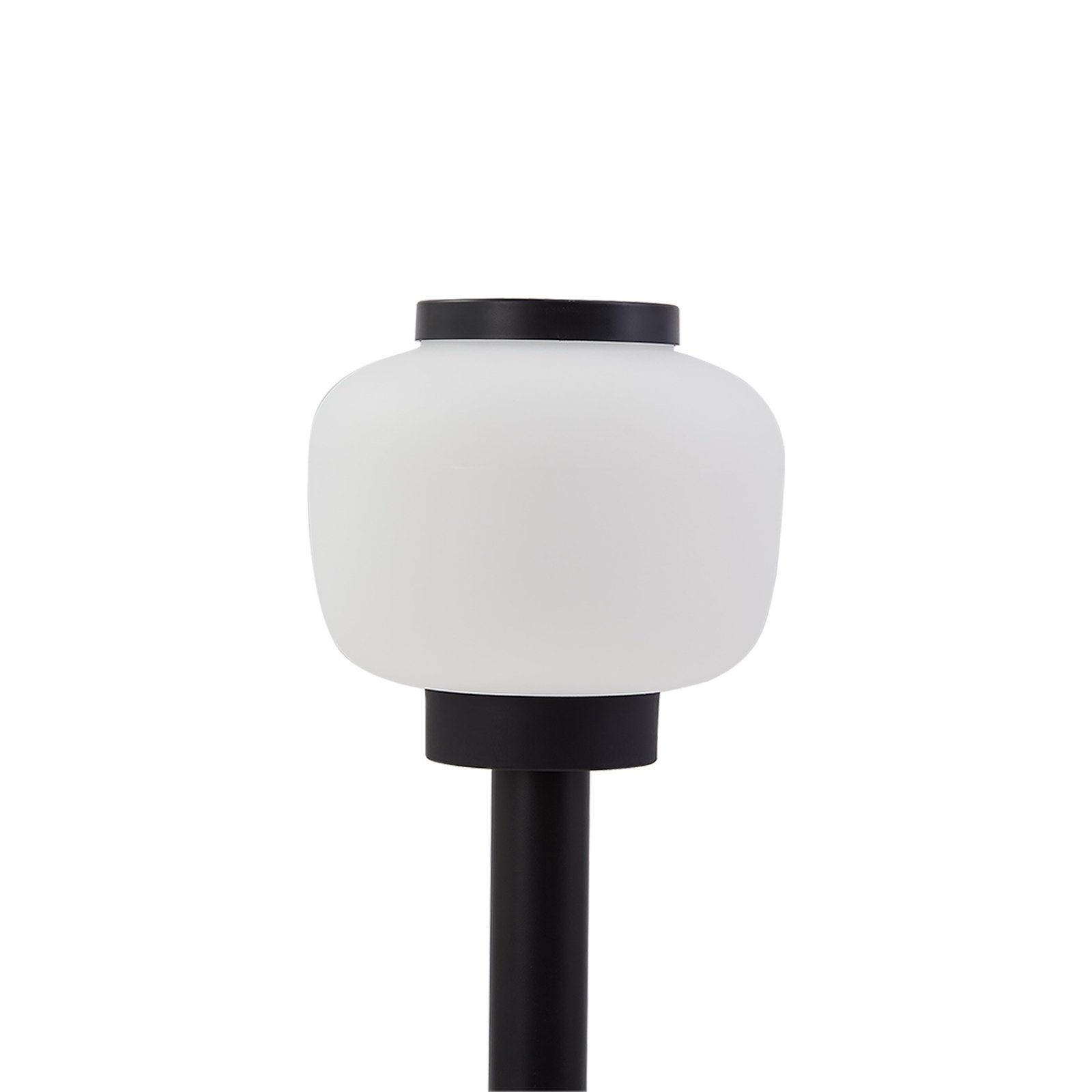 Lindby pillar light Orfeas, black/white, aluminium, Ø 24 cm