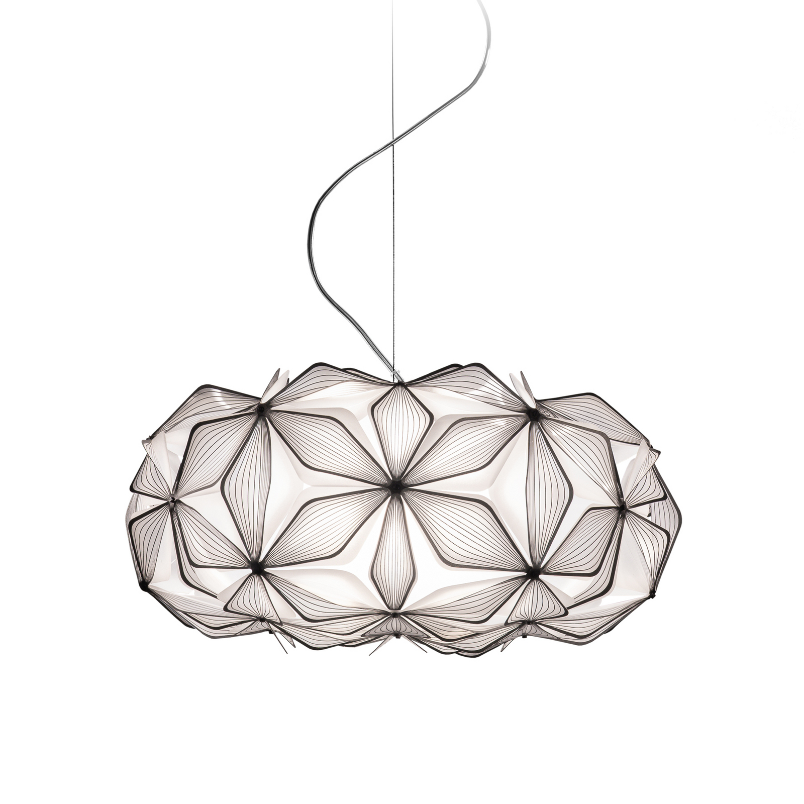 C'EST LA VIE Candeeiro suspenso, preto/cabo preto, Ø 53 cm