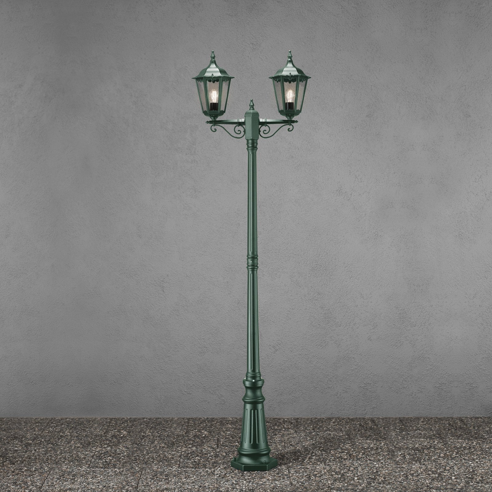 Firenze lamp post, 2-bulb, green