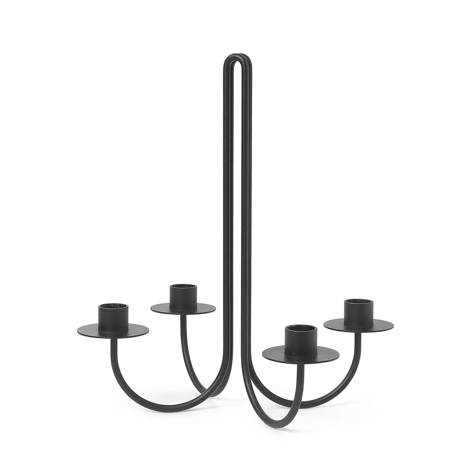 ferm LIVING Candlestick Sway, black, height 30 cm, iron