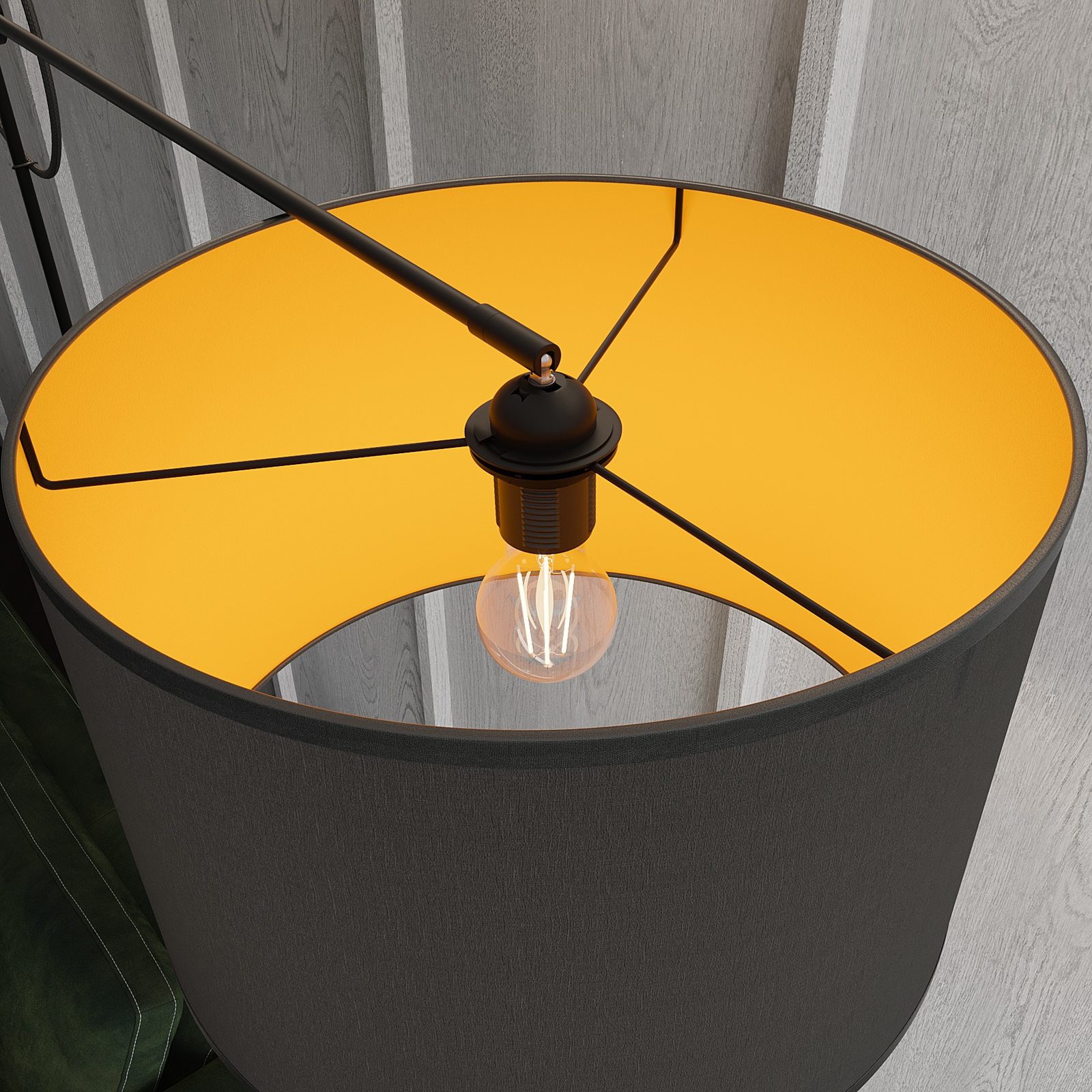 Lampa sufitowa Viper w kolorze czarnym i złotym