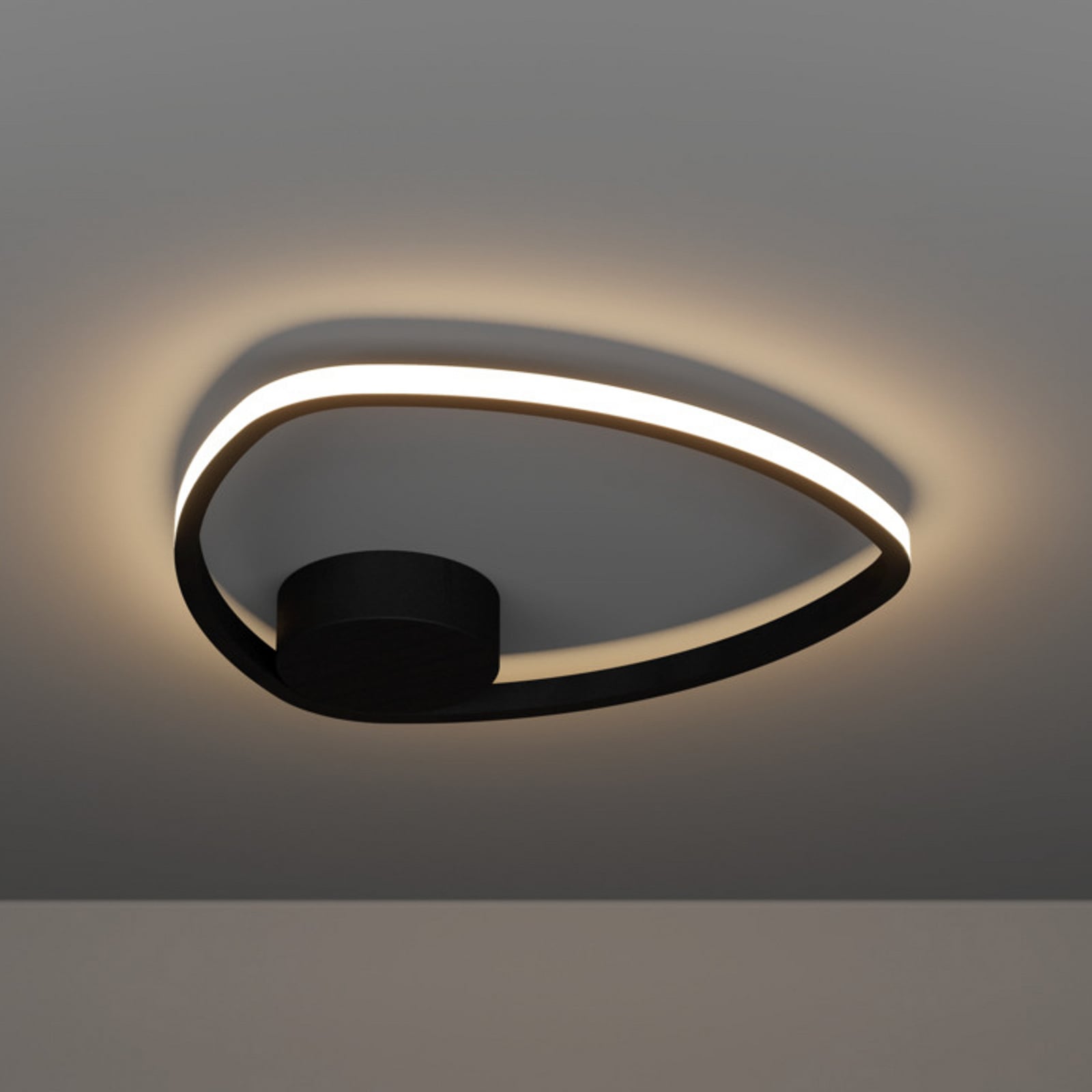 Plafonnier LED EGLO MOSCHELLA, noir, Ø 38 cm, CCT