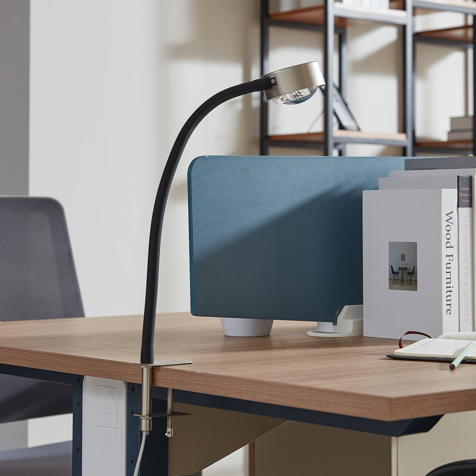 Lindby Schraubklemmleuchte Jyla, nickel matt, GX53, Flexarm günstig online kaufen