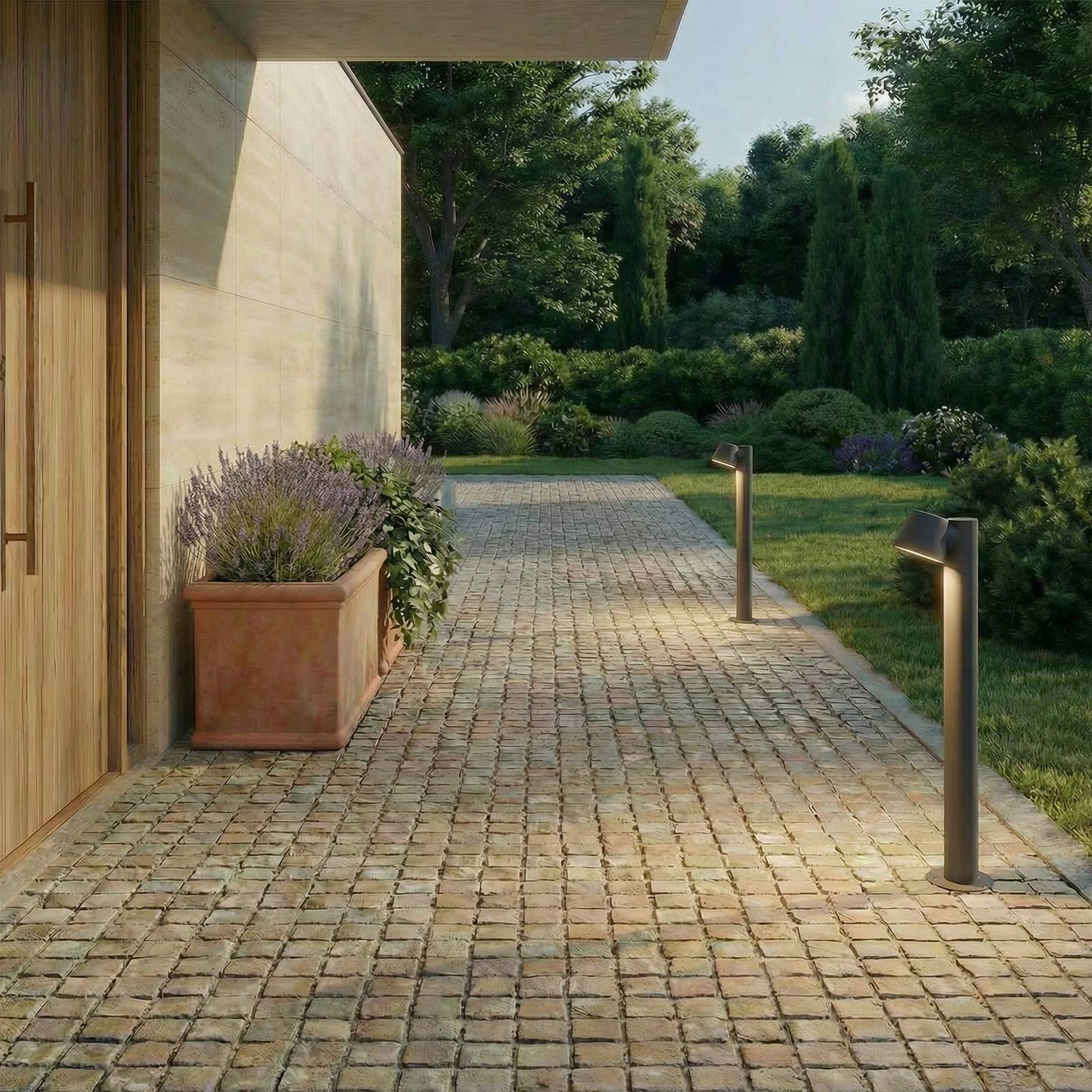 Lindby tuinpadverlichting Ileyna, antraciet, metaal, 70cm