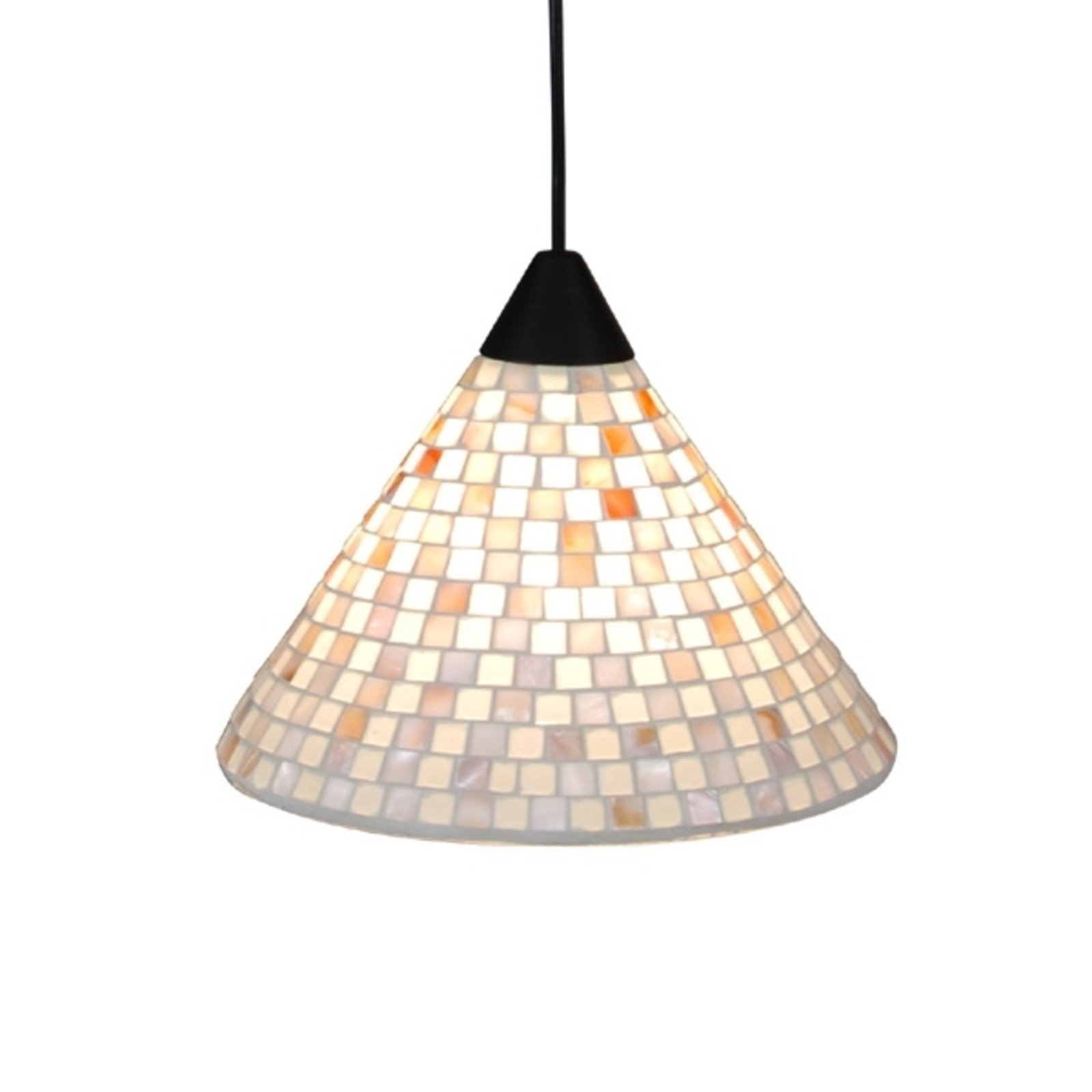 Näve Yara hanging light with a mosaic lampshade, for Living / Dining Room, glass, E27, 60 W, energy efficiency: A++, H: 22 cm