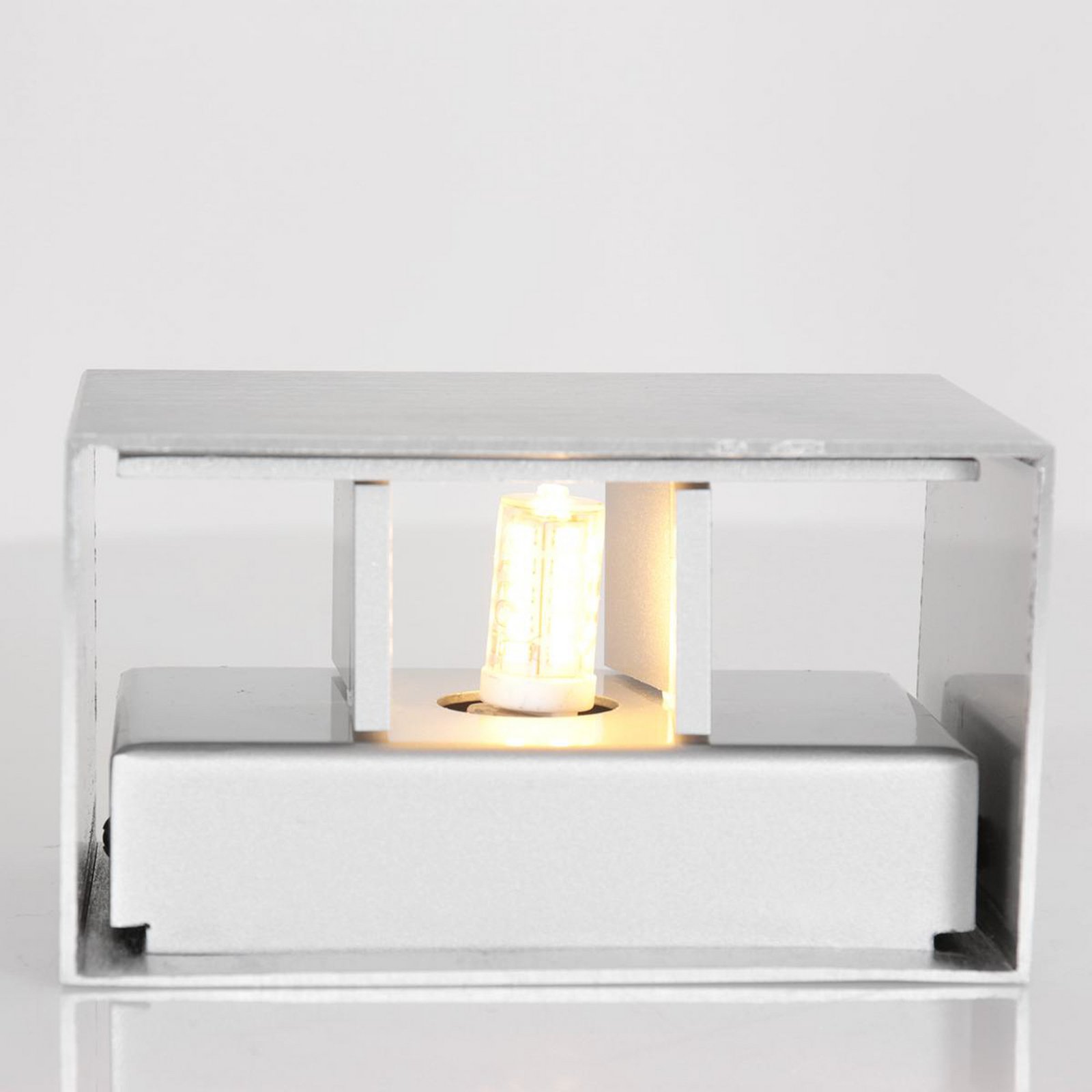 LED wall light Muro 3365, steel grey, angular, G9, 2,700 K