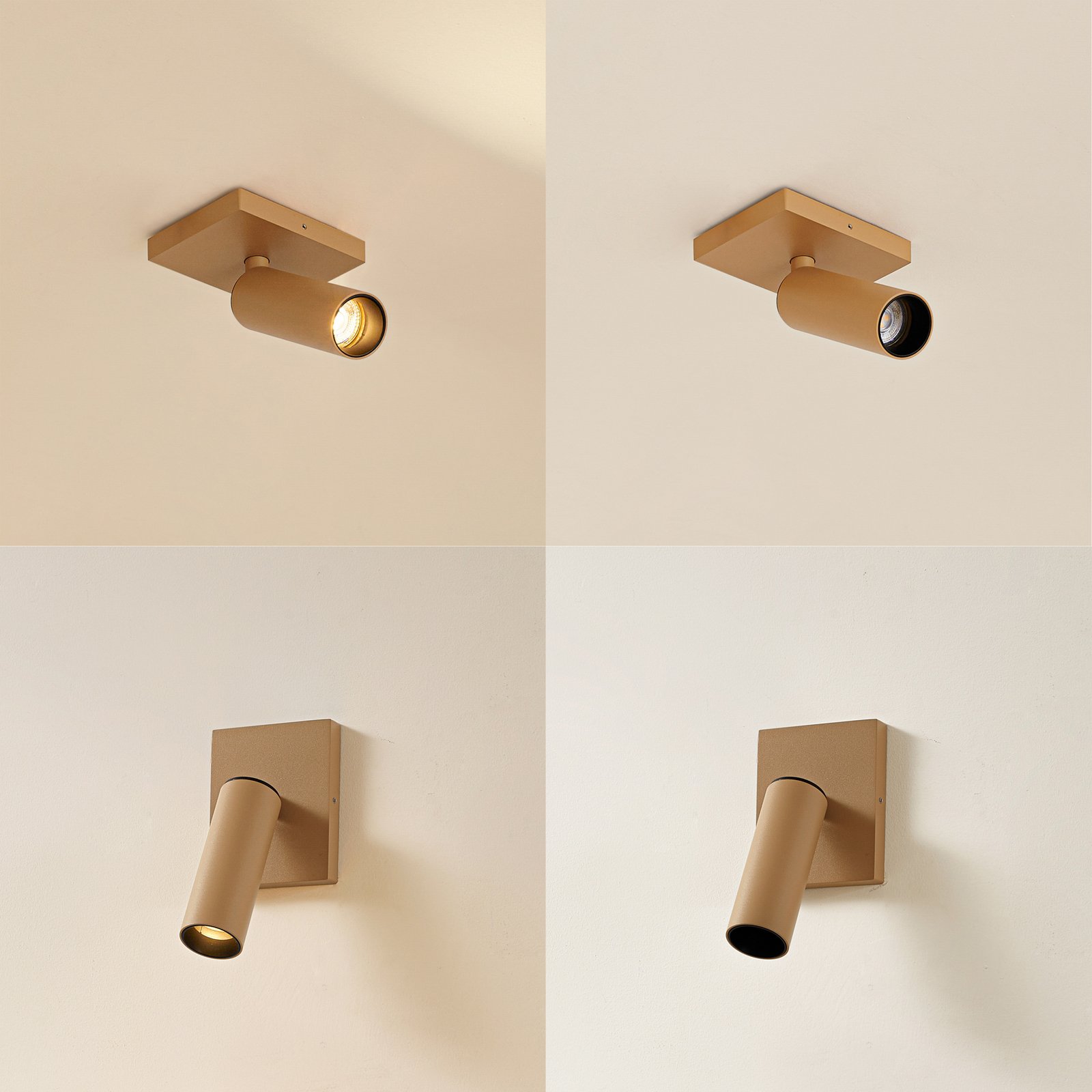 Arcchio Brinja Slim ceiling spotlight, brown, 1-bulb, GU10 MR11