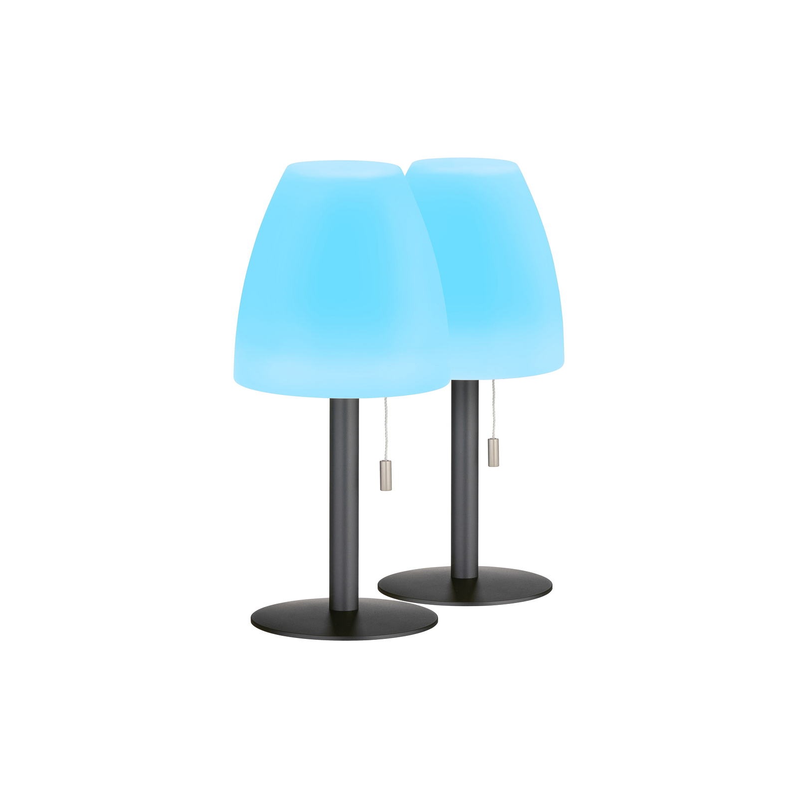 Fiumara lampă masă LED acumulator negru/alb set 2x