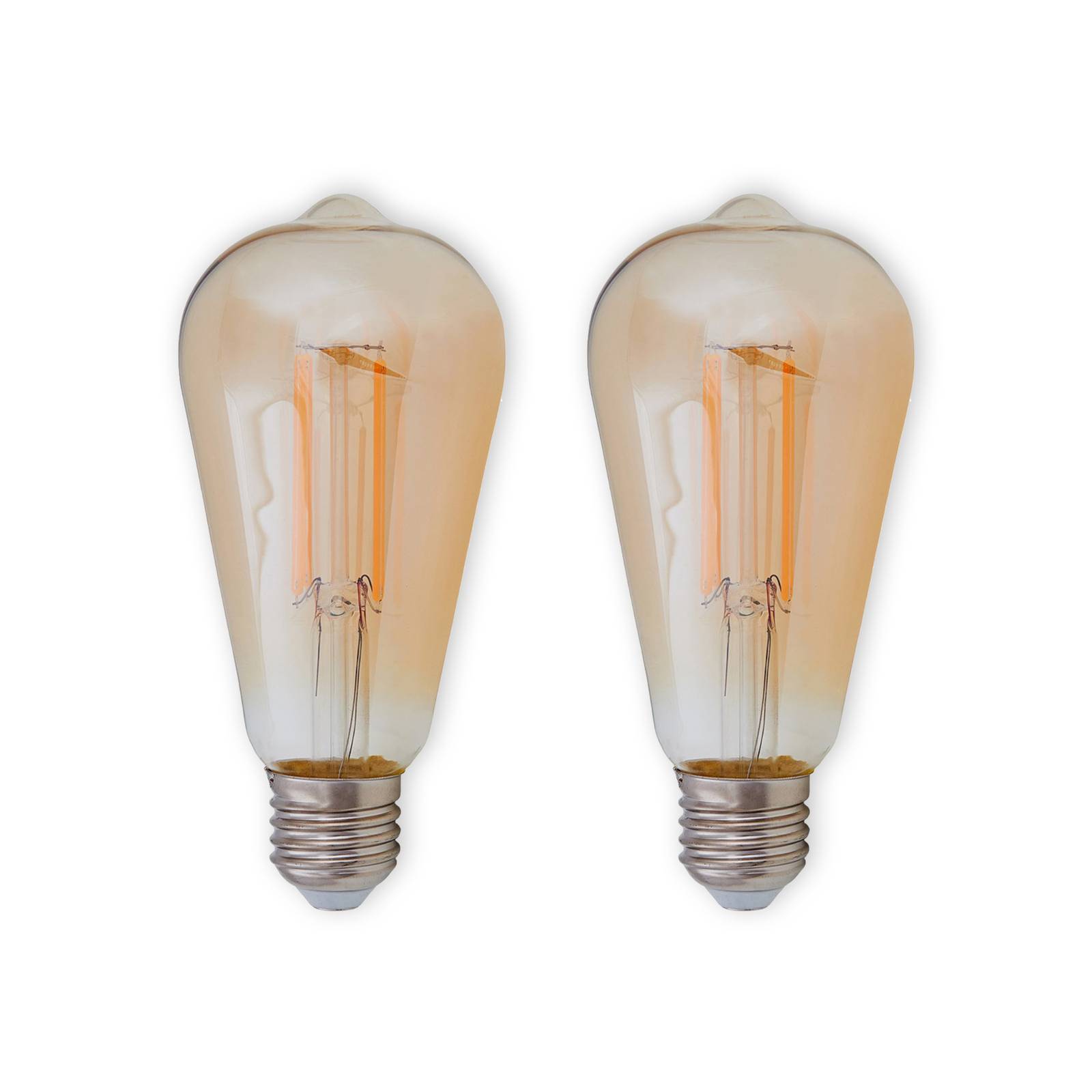 E27 ampoule rustique LED 6W 500lm ambre 1 800K x2