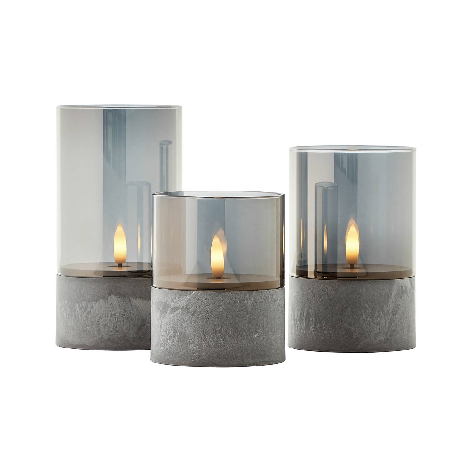 LED-Tischleuchte Bougie grau/rauchgrau-transparent